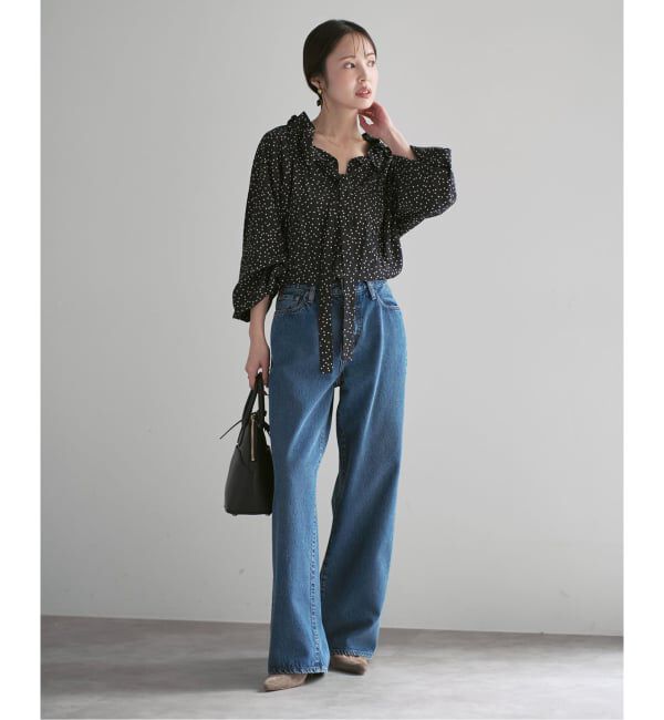 NOBLE「スタンドフリルボウタイブラウス」|シャツ・ブラウス|