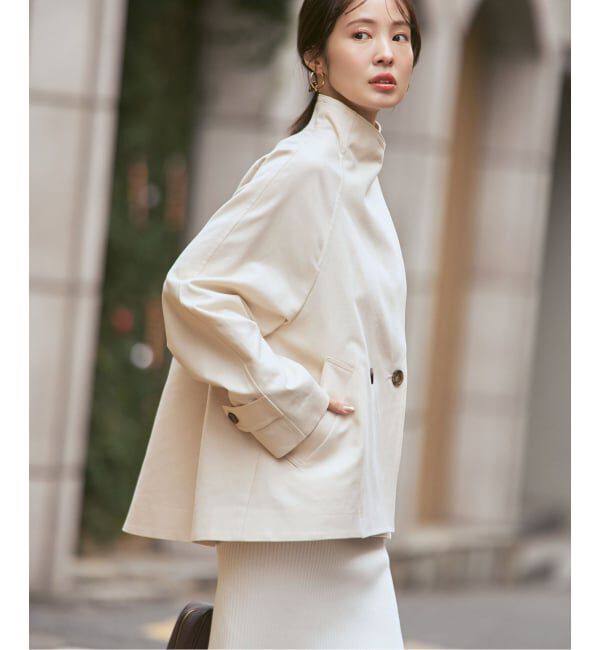 NOBLE「《追加予約》コットンダブルクロススタンドショートコート」|その他|ナチュラル