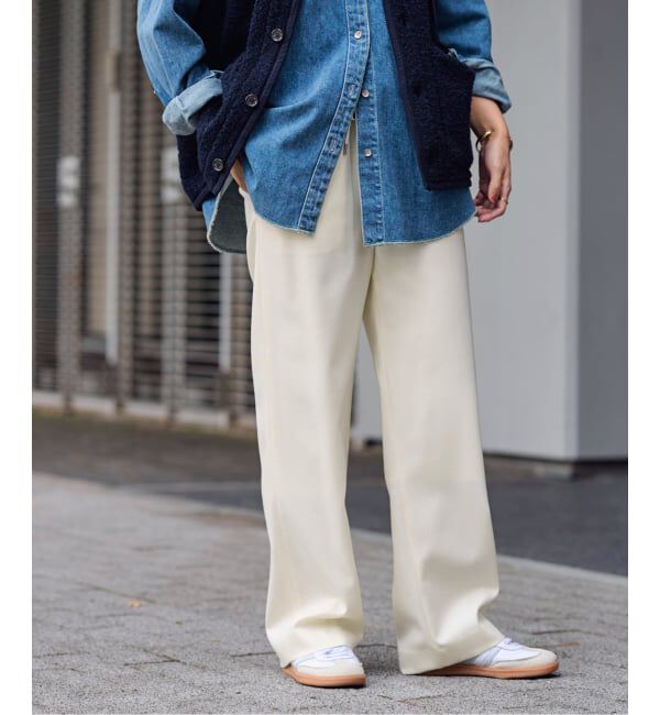 FRAMeWORK「≪手洗い可 / 追加≫ウォッシャブルサキソニーイージーパンツ 2」|その他|ホワイト