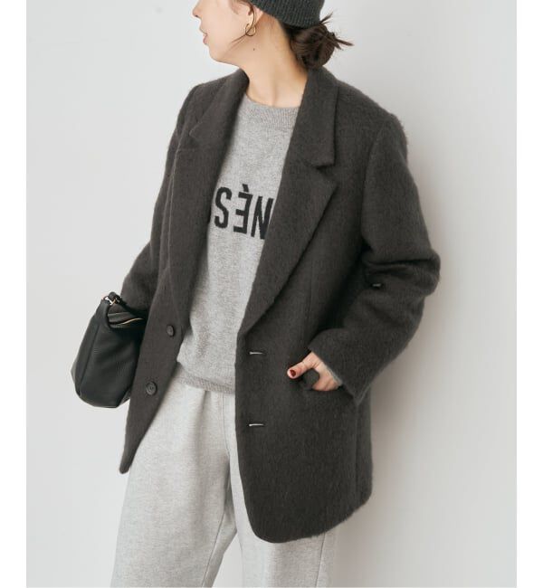 Spick and Span「モヘヤブレンド シャギージャケット」|その他|グレー