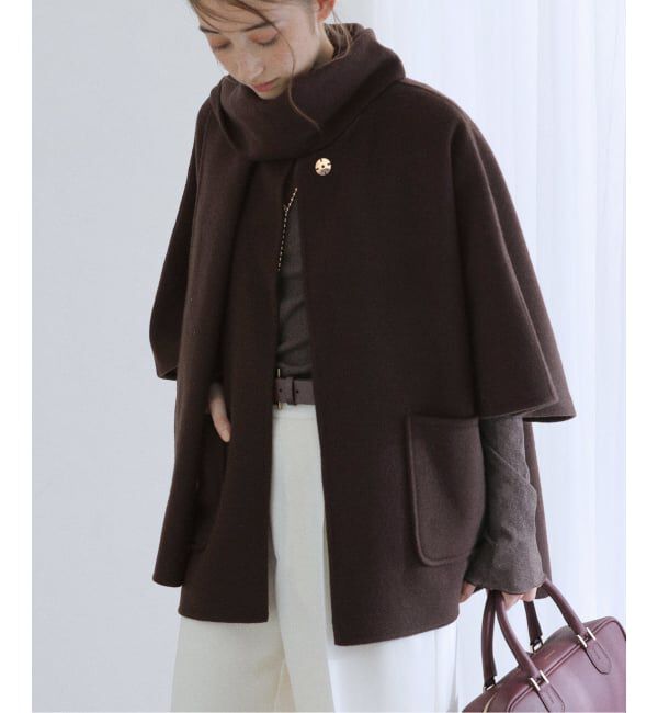  「ストールSETポンチョリバーコート」|その他|ブラウン
