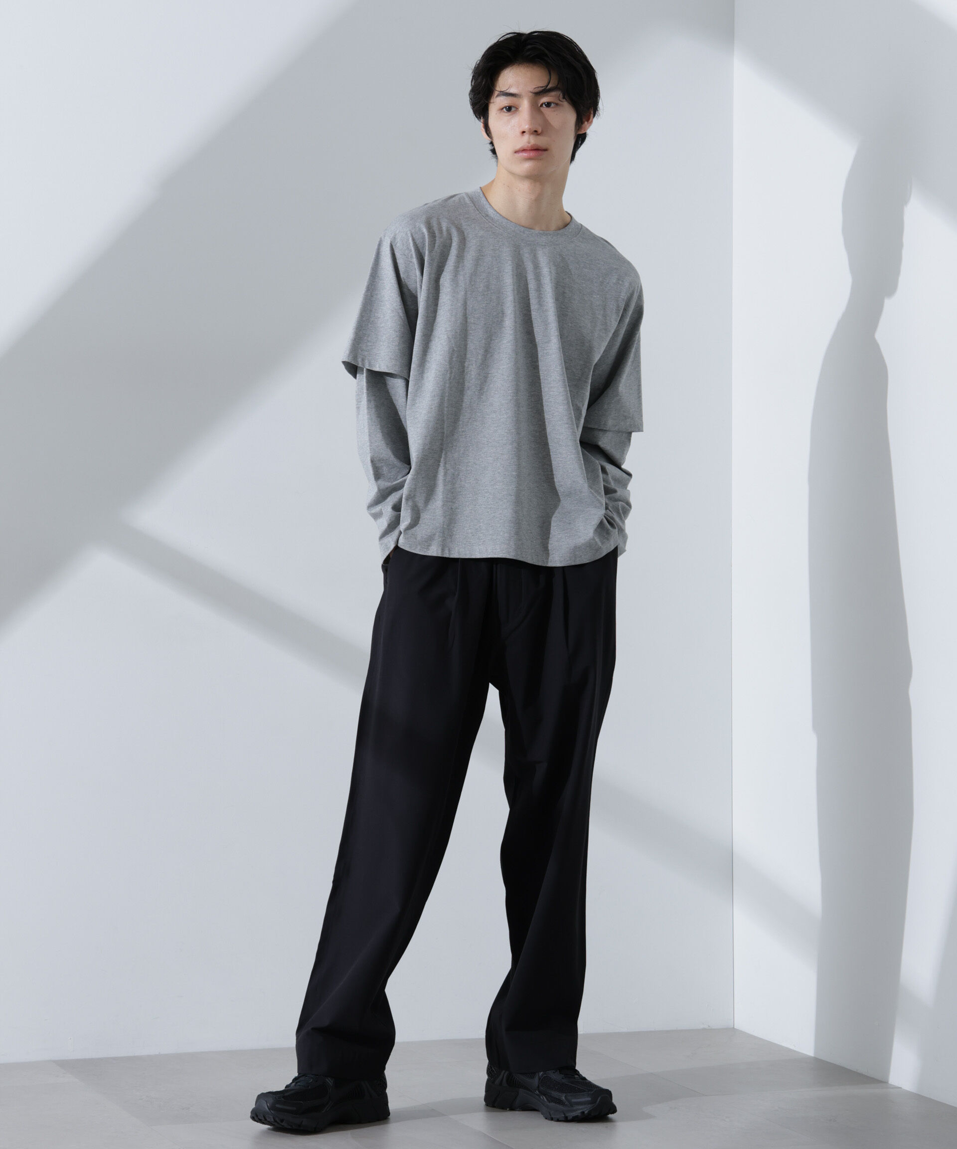 nano･universe「ストレッチワイドイージーパンツ(セットアップ可)」|チノ|