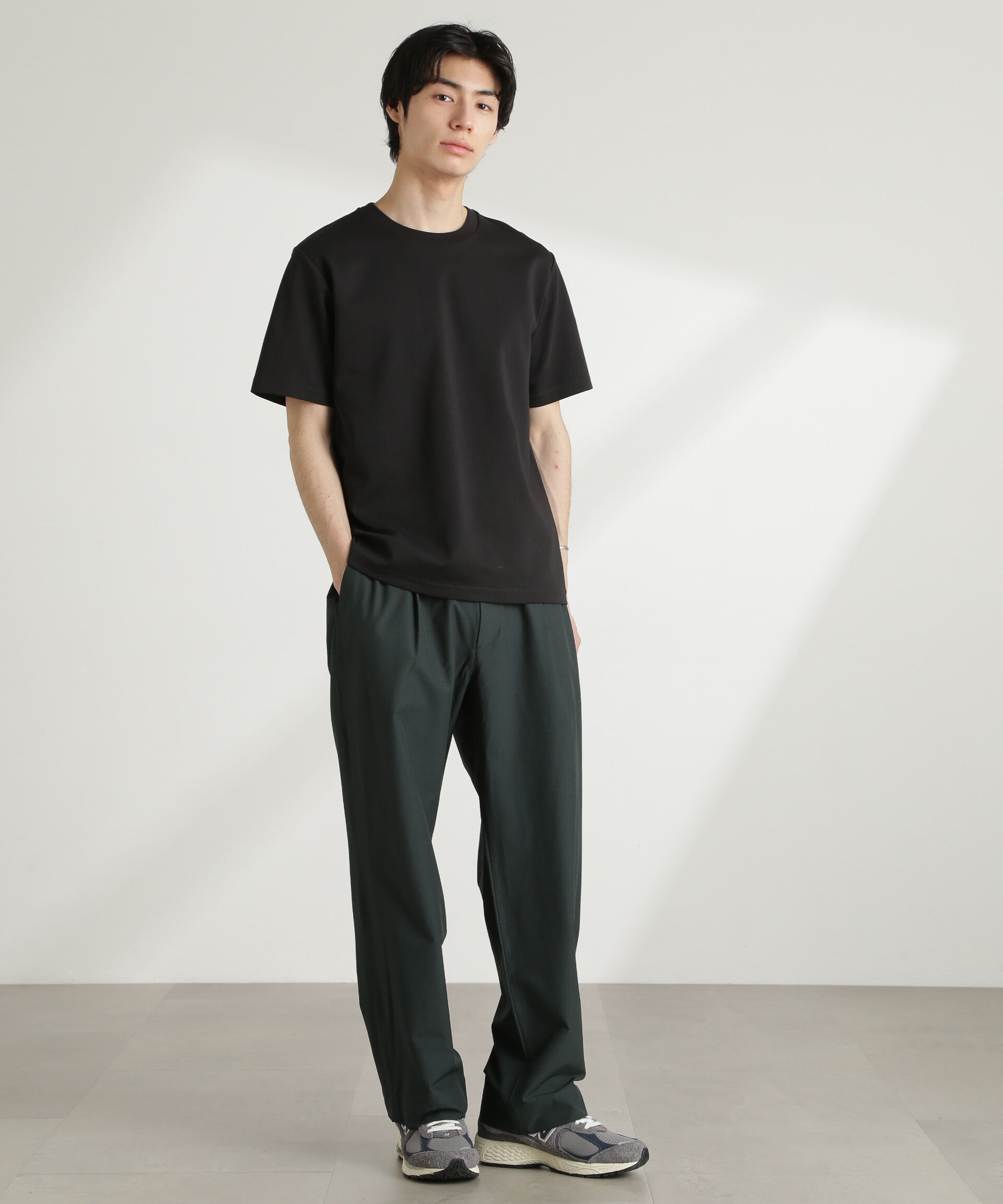 nano･universe「ストレッチワイドイージーパンツ(セットアップ可)」|チノ|