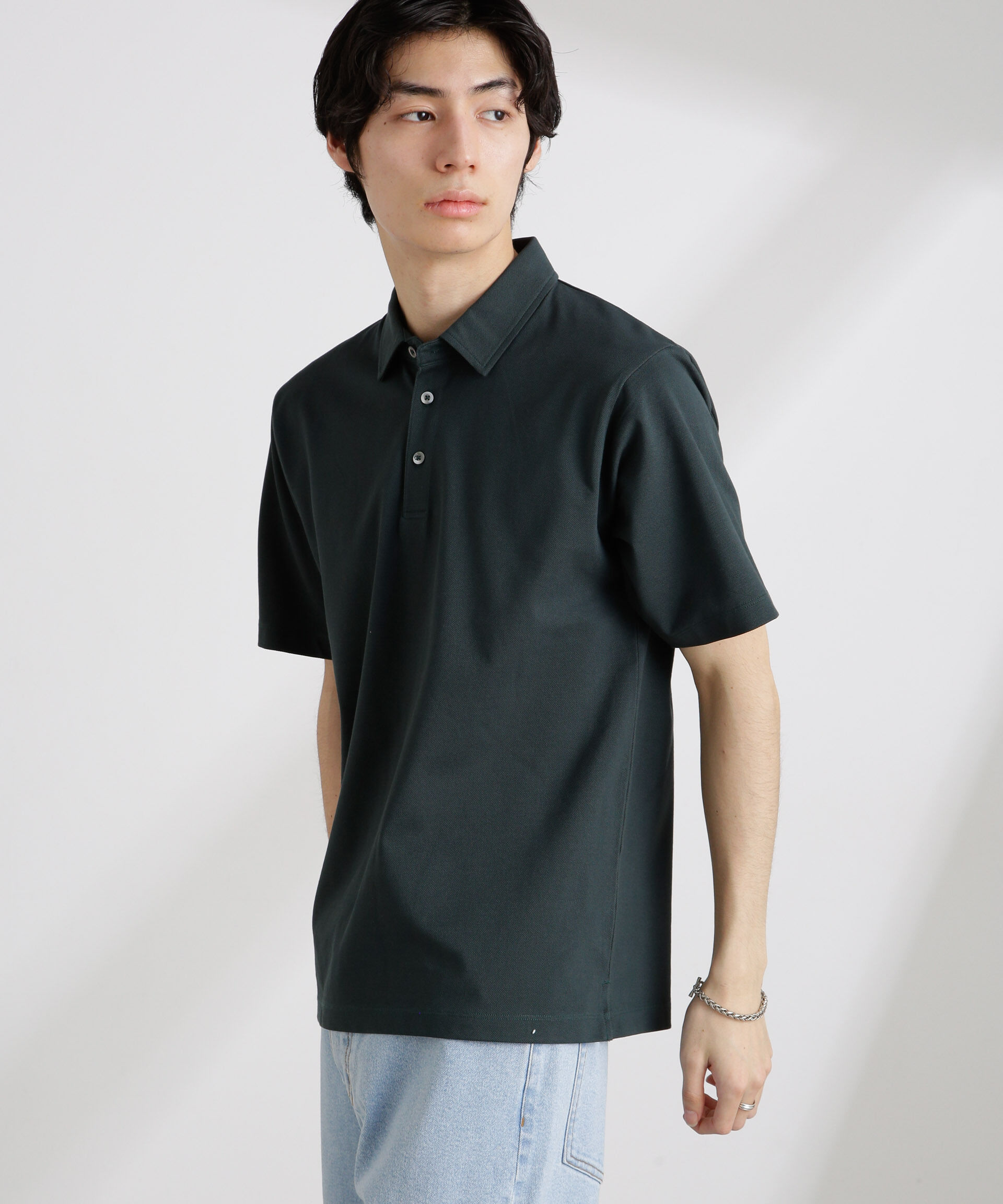 nano･universe「アンチスメル 鹿の子ポロ 半袖」|Tシャツ・カットソー|