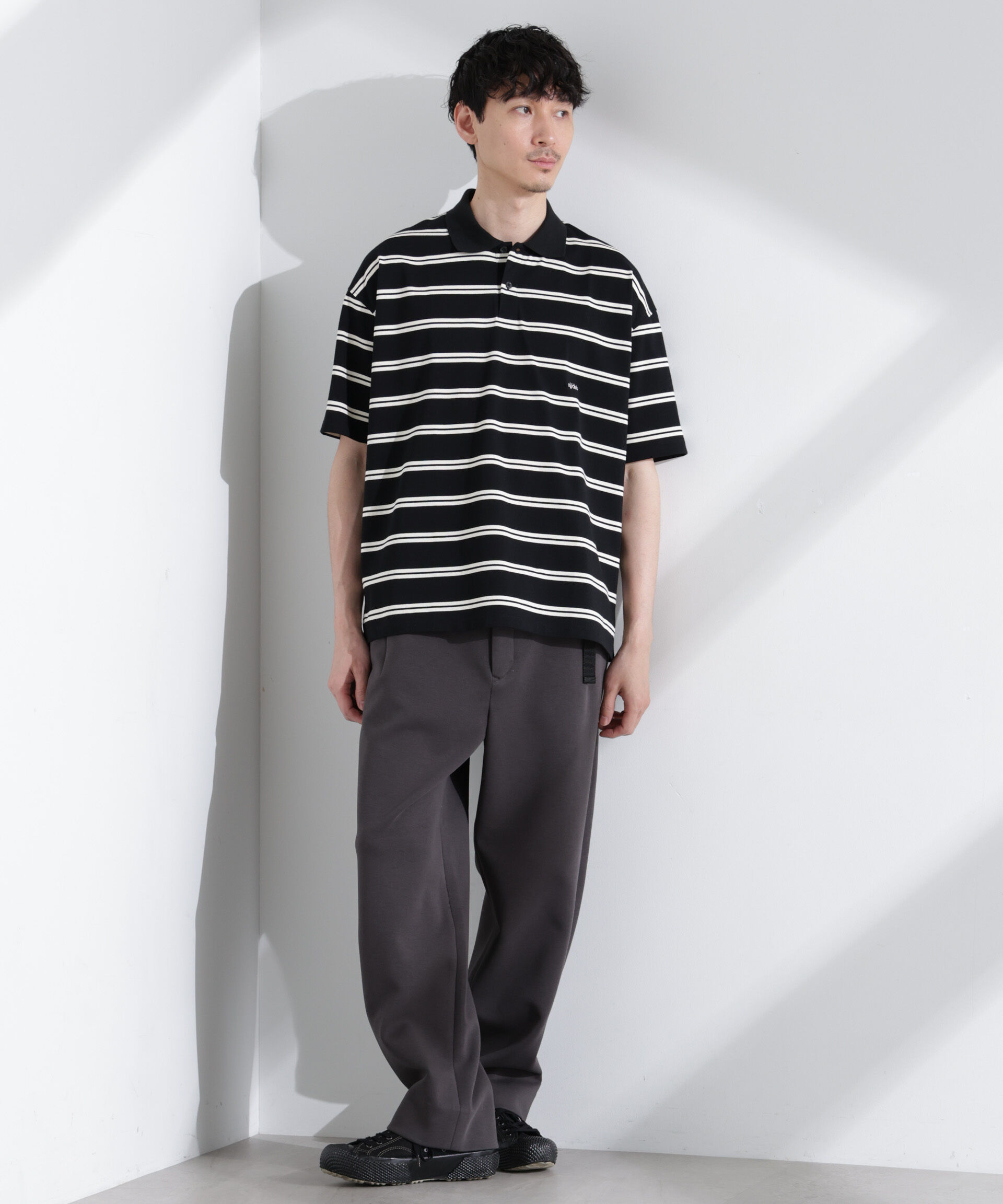 nano･universe「「NJ/CLUB」 オーバーサイズボーダーポロシャツ」|Tシャツ・カットソー|