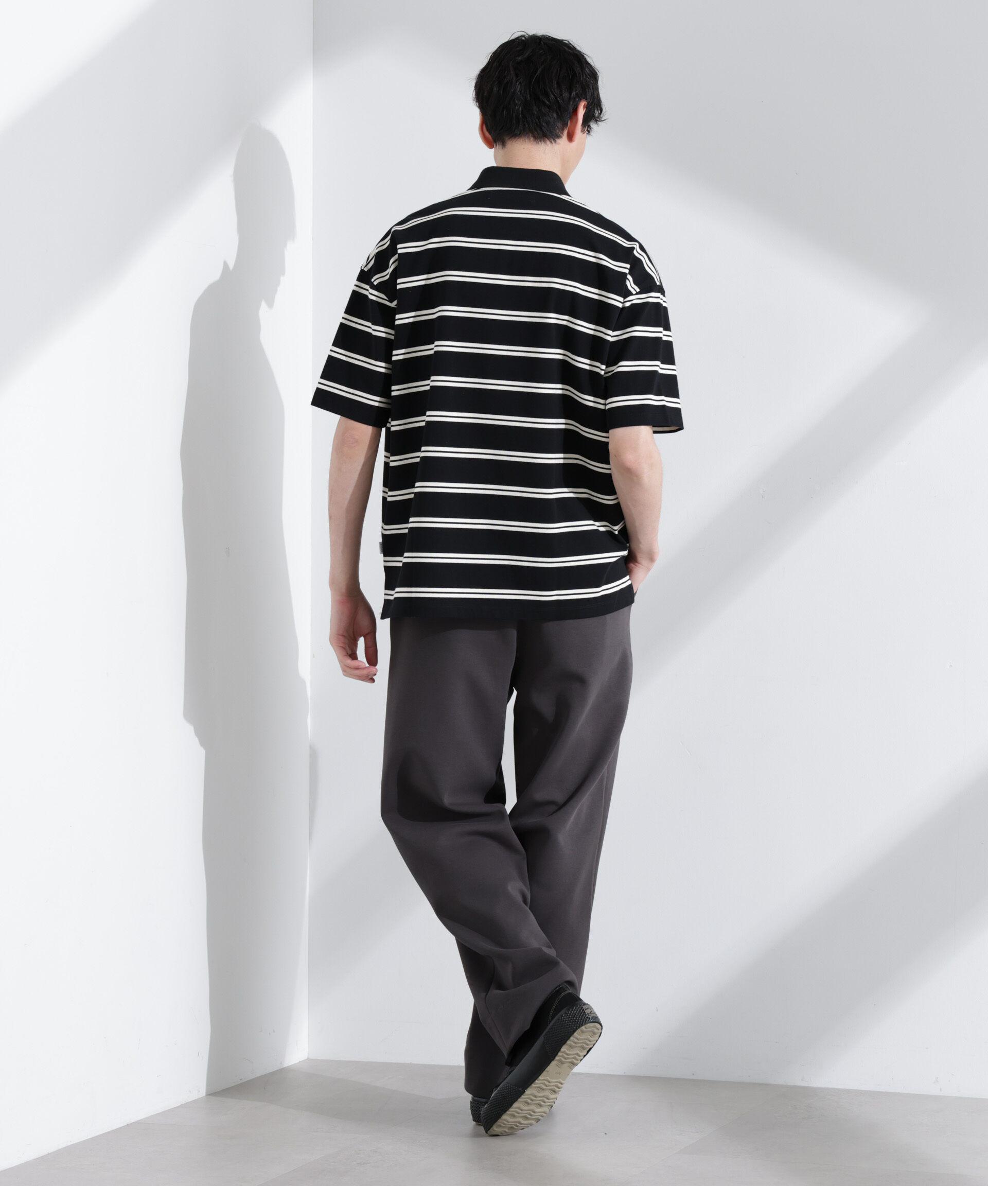 nano･universe「「NJ/CLUB」 オーバーサイズボーダーポロシャツ」|Tシャツ・カットソー|