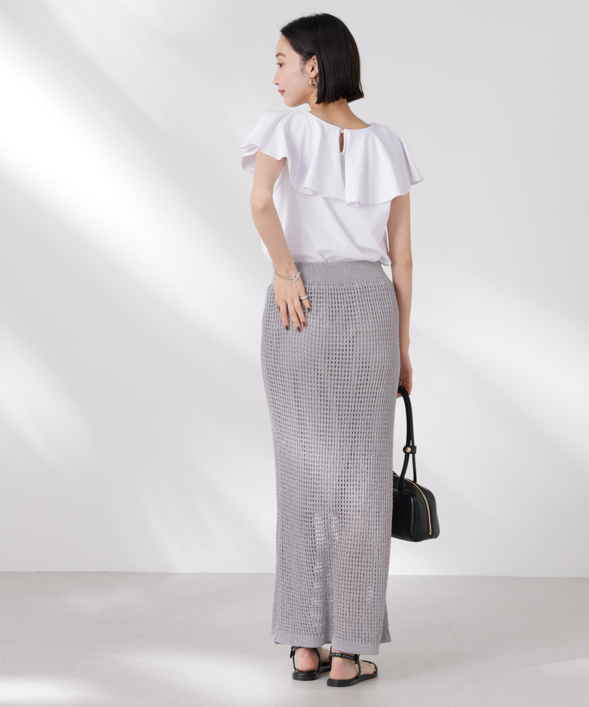 nano･universe「ラッフルカラーカットノースリーブトップス」|Tシャツ・カットソー|