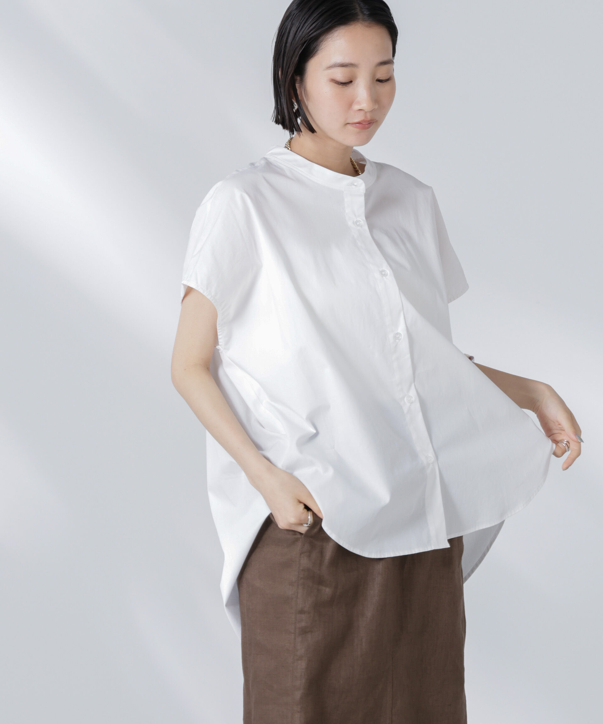 nano･universe「バックギャザーノースリーブブラウス」|シャツ・ブラウス|