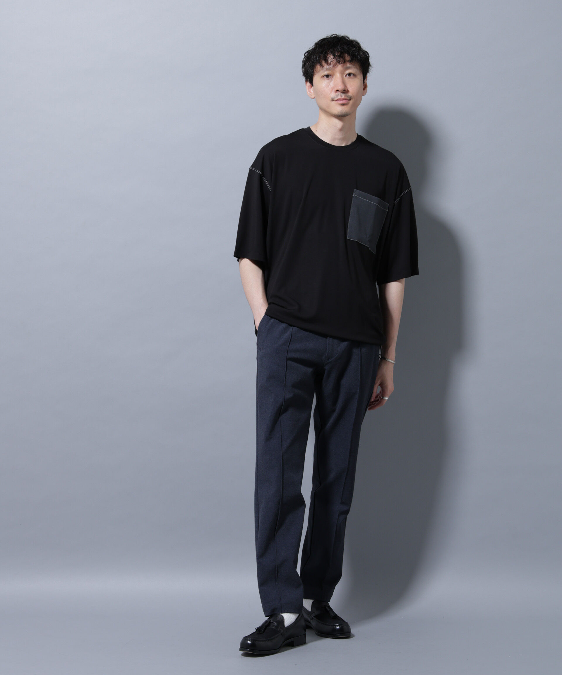 nano･universe「サイドリブストレッチイージーパンツ」|チノ|