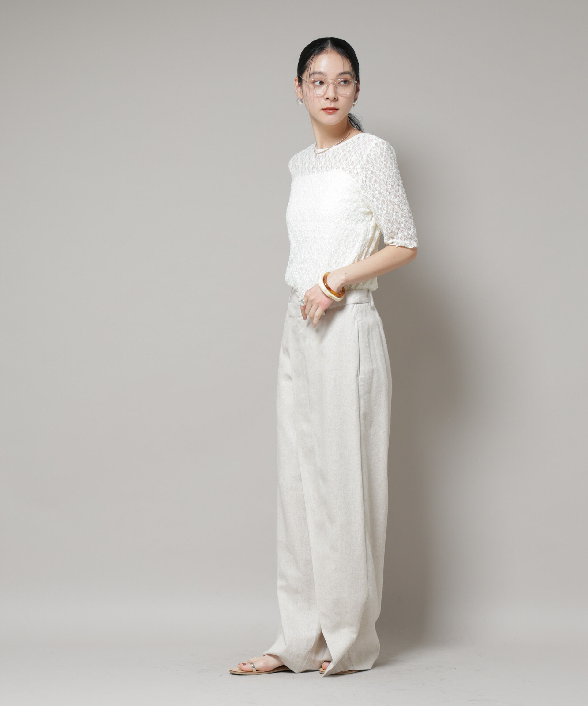 nano･universe「レースバックシャントップス」|Tシャツ・カットソー|