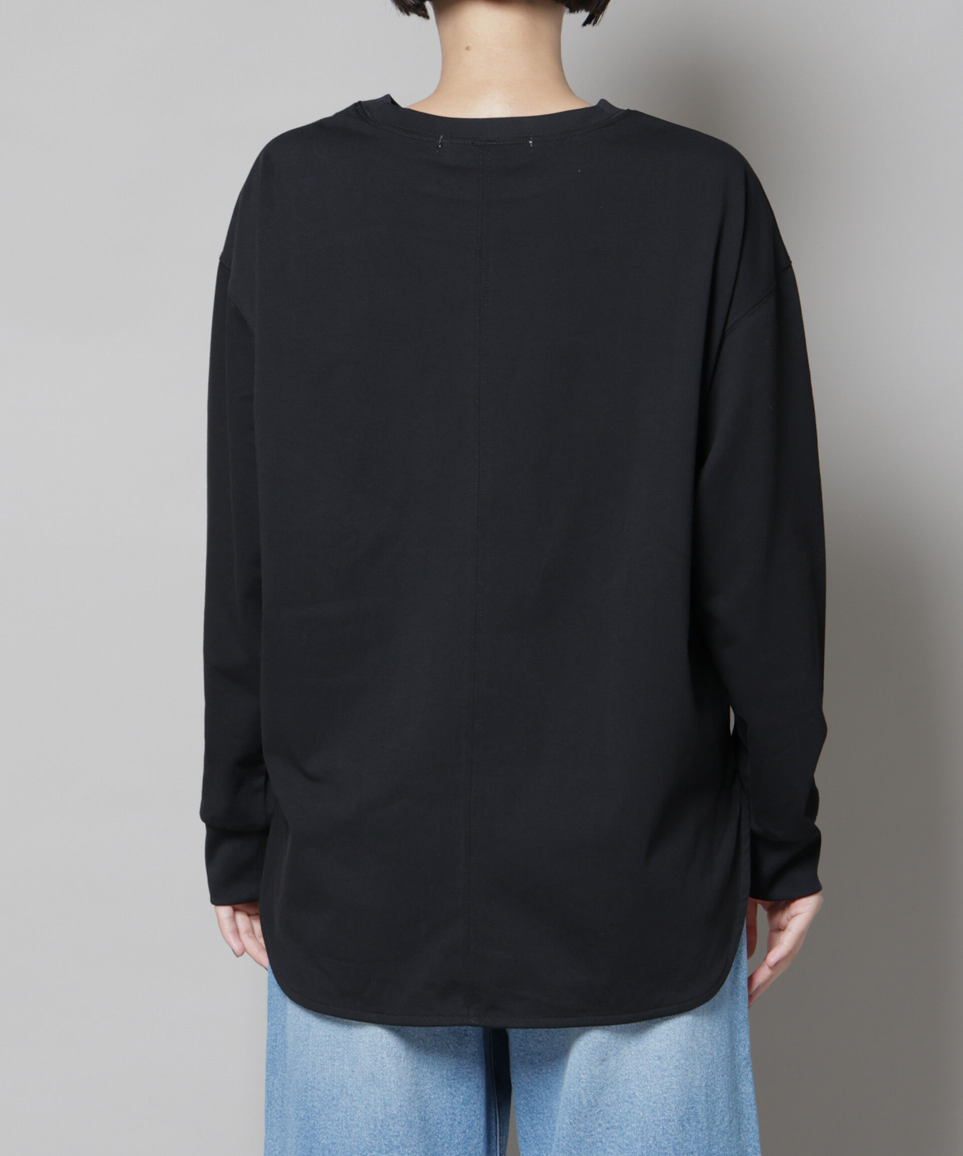 nano･universe「CVCプレーティング天竺ラウンドヘムカットトップス」|Tシャツ・カットソー|