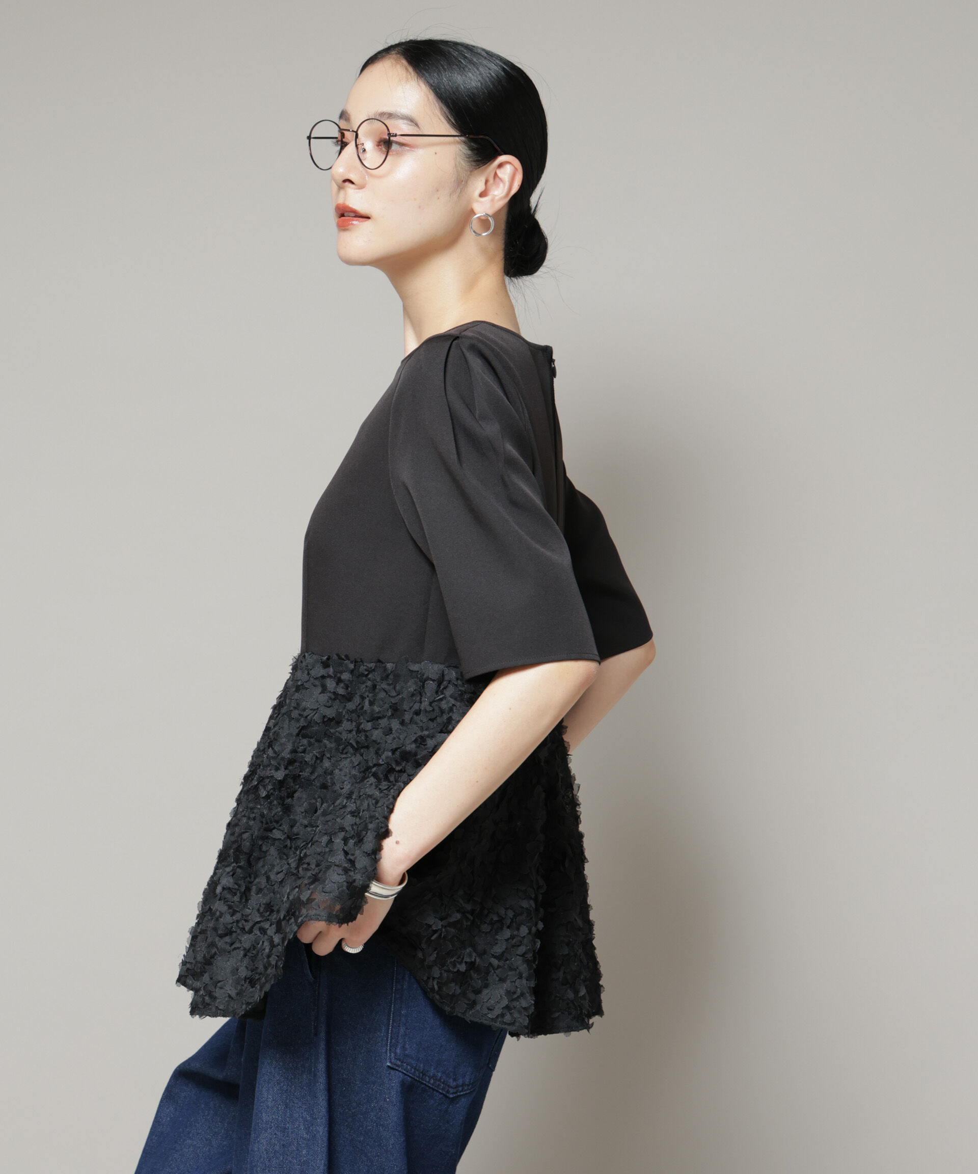 nano･universe「ペタルエンブロイダリーペプラムブラウス」|シャツ・ブラウス|