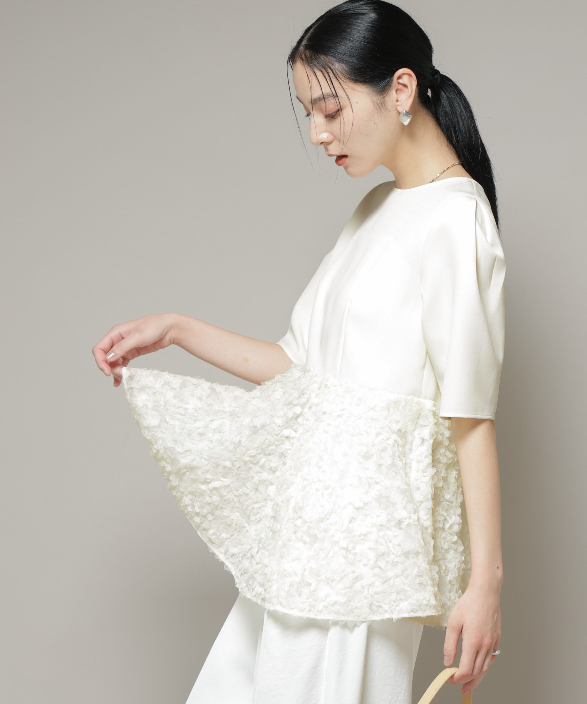 nano･universe「ペタルエンブロイダリーペプラムブラウス」|シャツ・ブラウス|