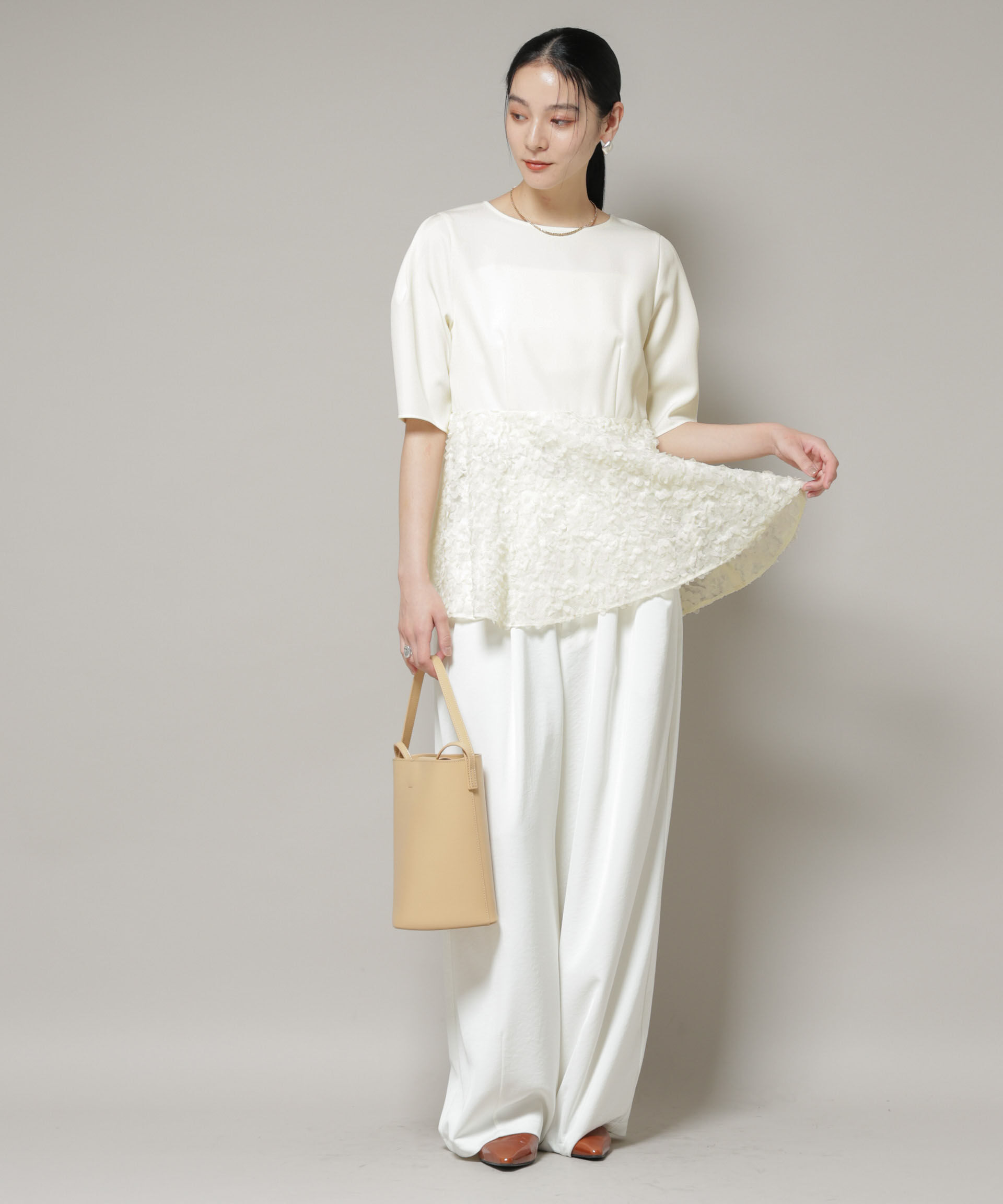 nano･universe「ペタルエンブロイダリーペプラムブラウス」|シャツ・ブラウス|