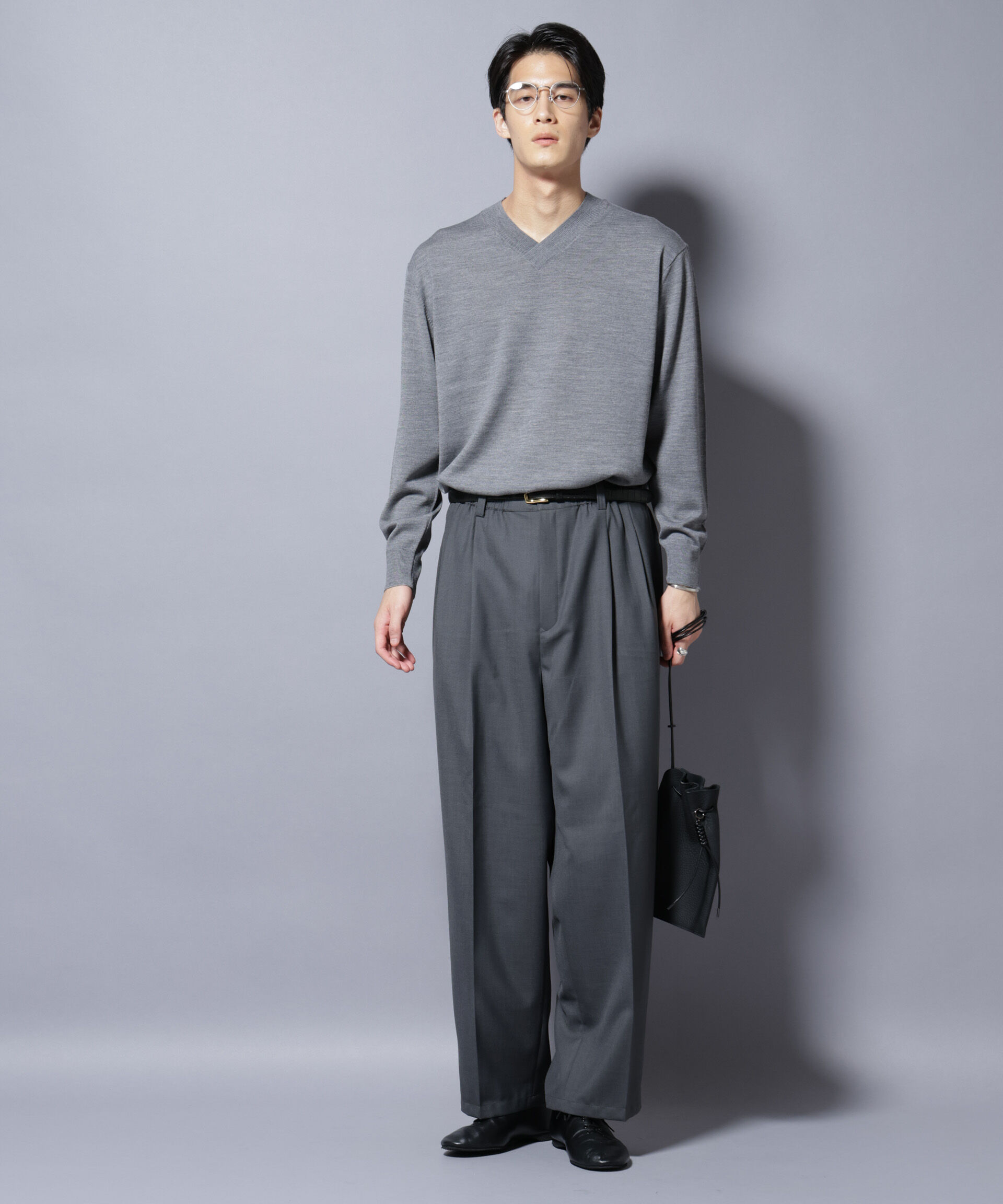 nano･universe「「毛玉レスニット」ファインゲージVネック」|ニット・セーター|