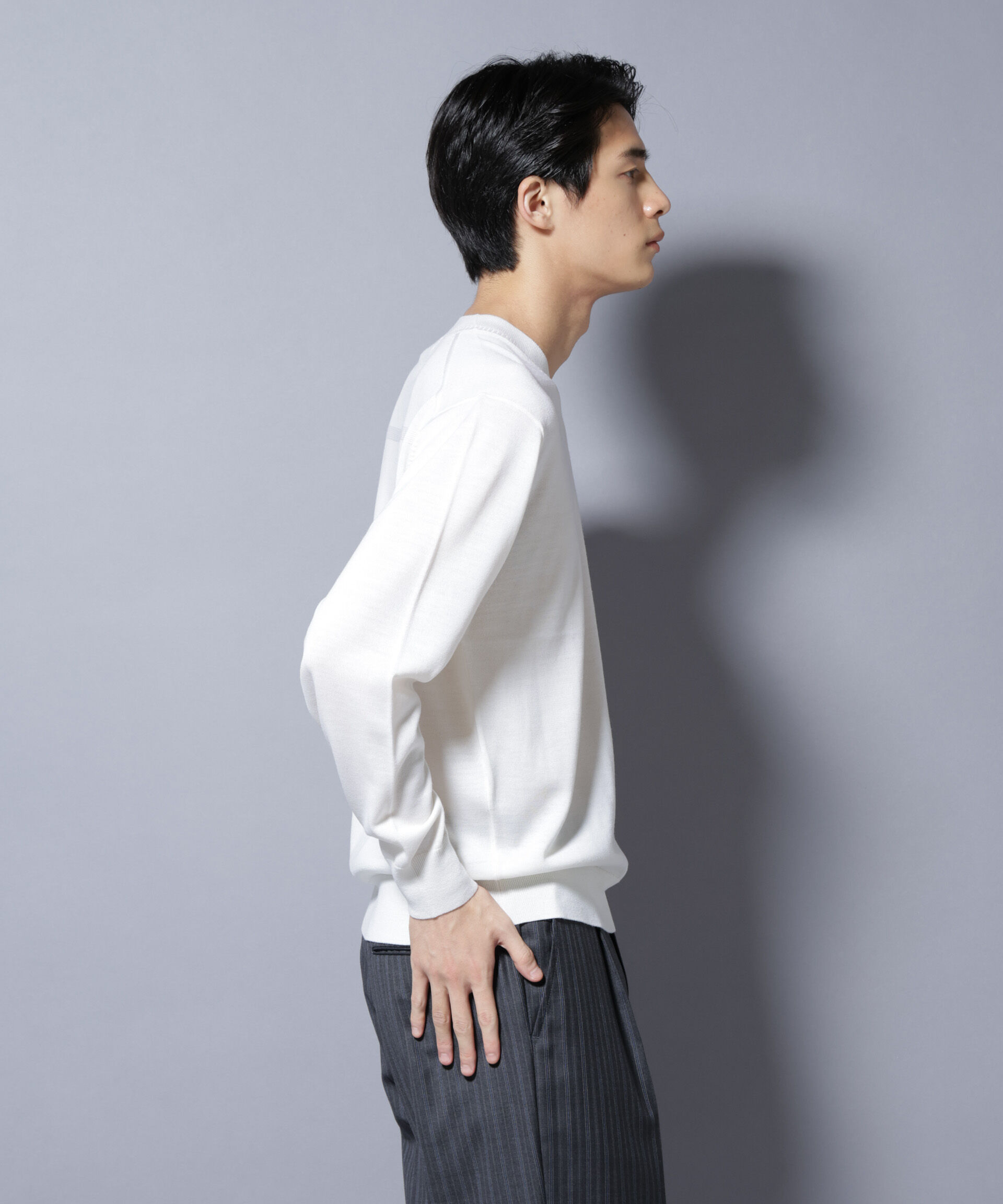 nano･universe「「毛玉レスニット」ファインゲージVネック」|ニット・セーター|