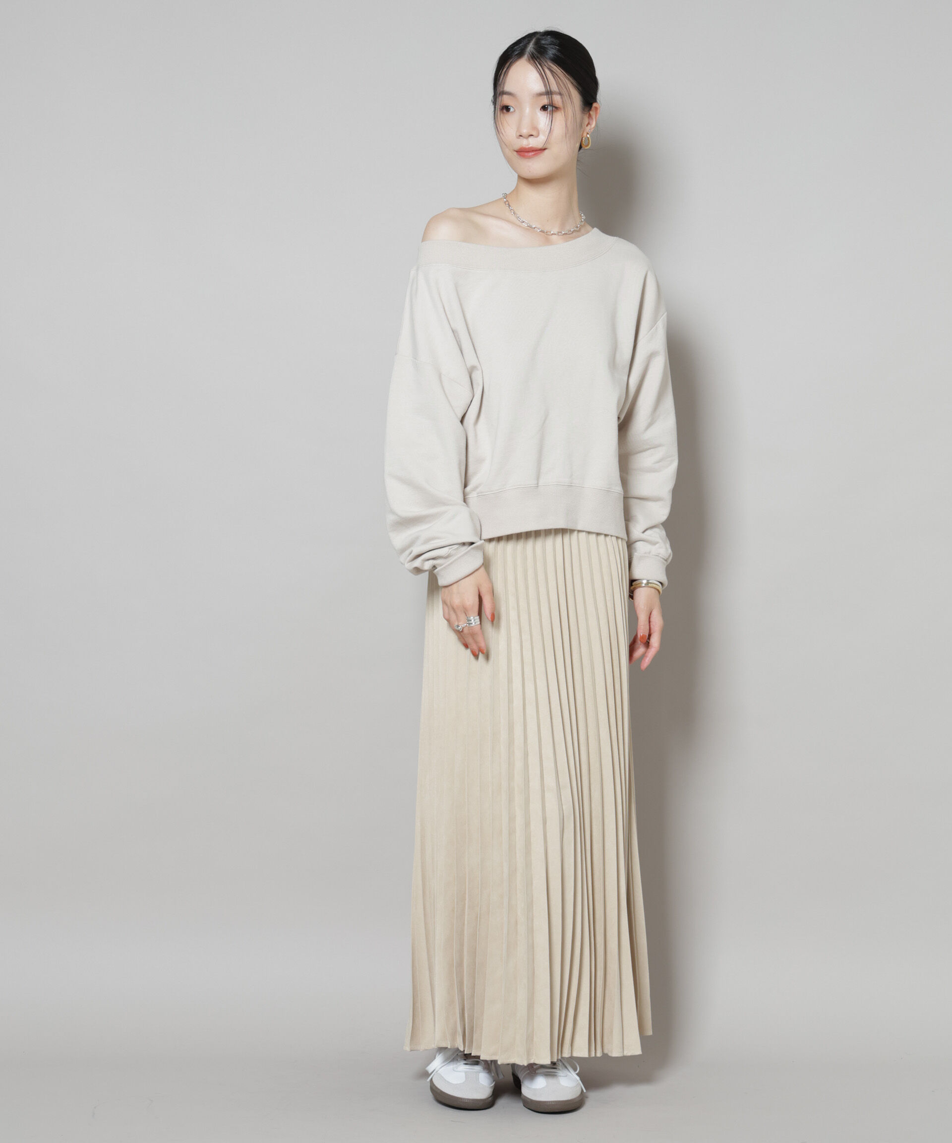 nano･universe「フェイクスエードプリーツスカート(セットアップ可)」|スカート|