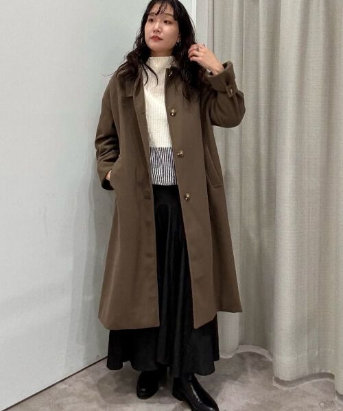 nano･universe「メルトンジャージーステンカラーコート」|その他|