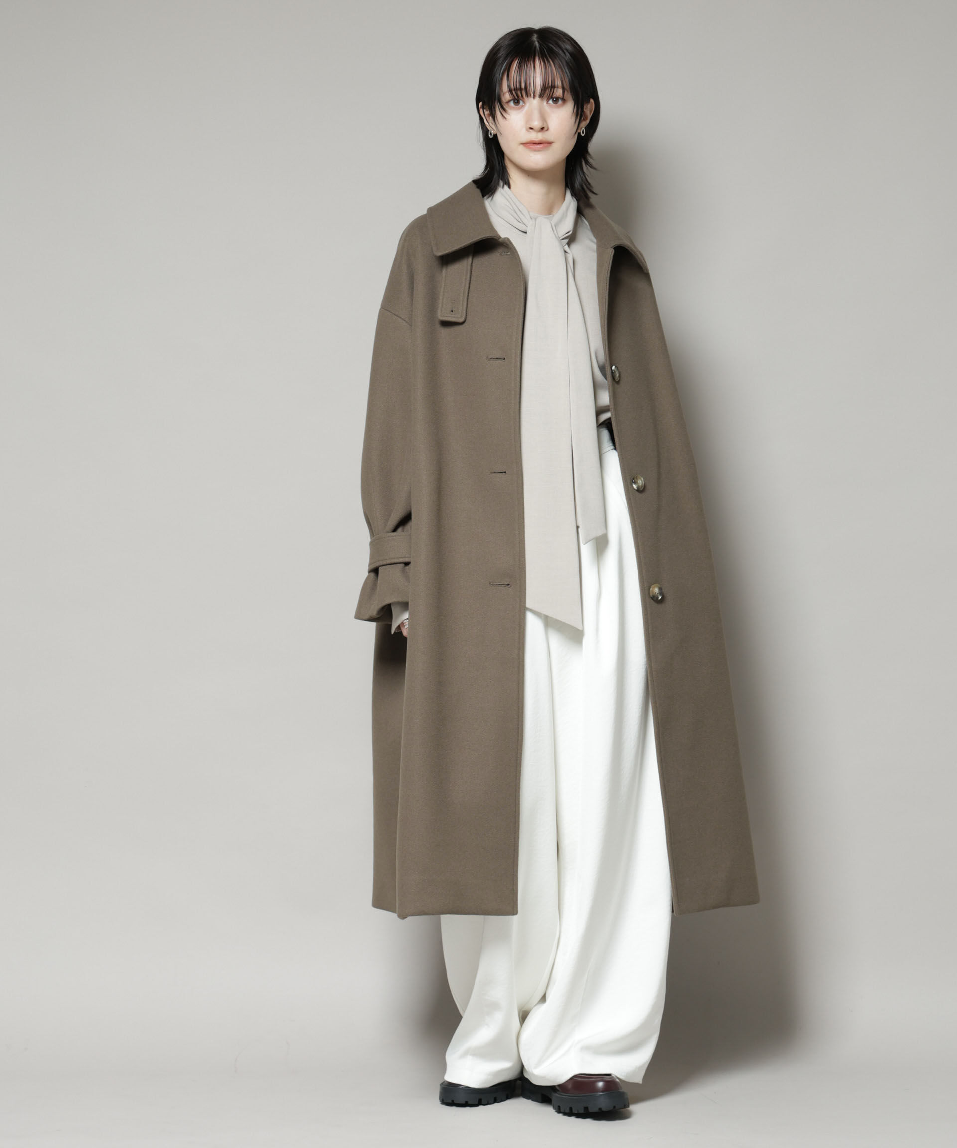 nano･universe「メルトンジャージーステンカラーコート」|その他|