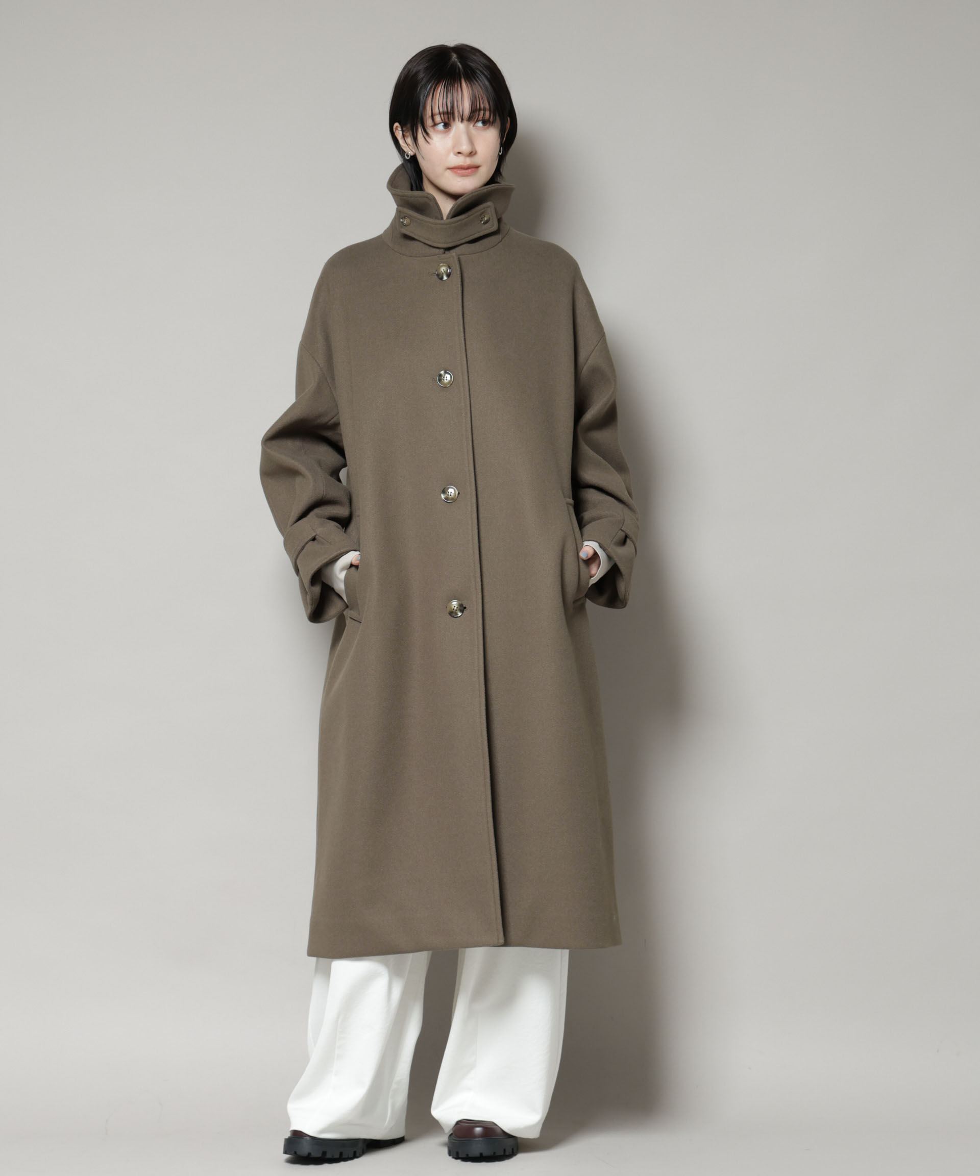 nano･universe「メルトンジャージーステンカラーコート」|その他|