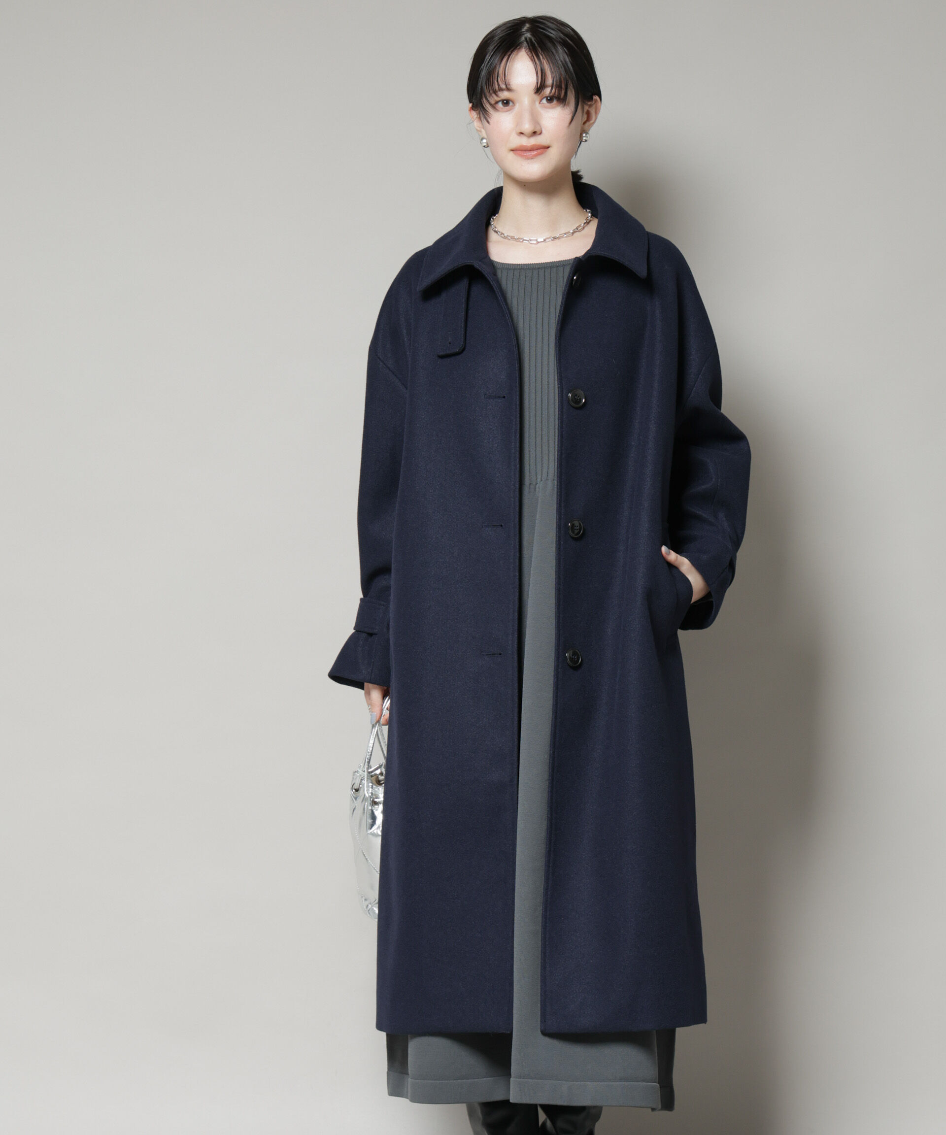 nano･universe「メルトンジャージーステンカラーコート」|その他|