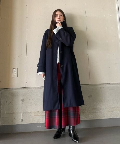 nano･universe「メルトンジャージーステンカラーコート」|その他|