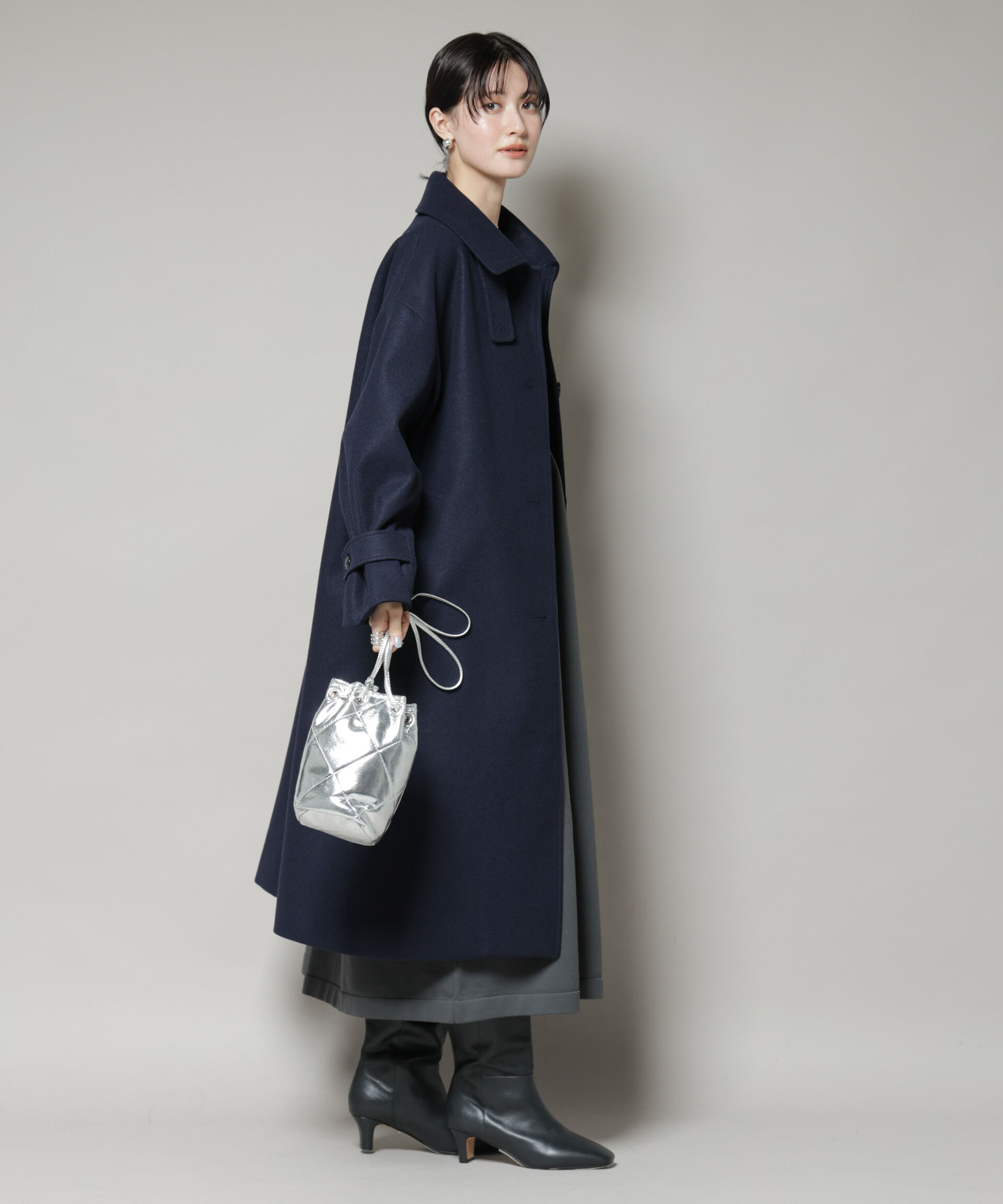 nano･universe「メルトンジャージーステンカラーコート」|その他|