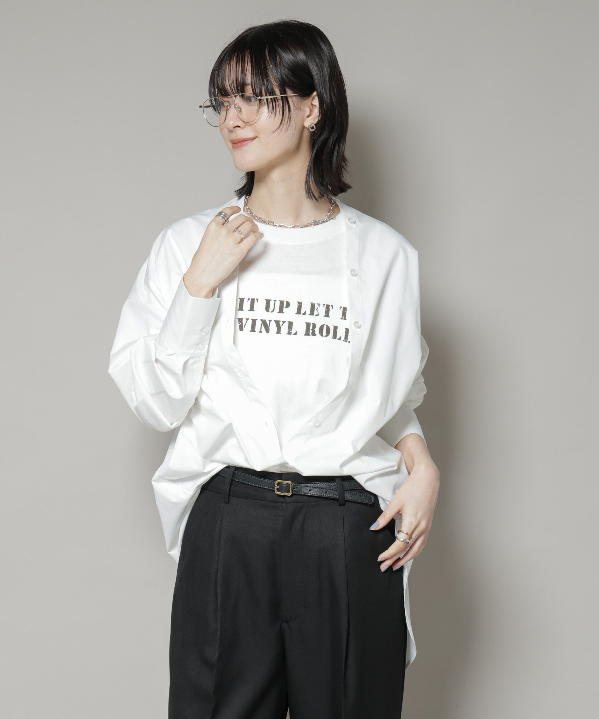 nano･universe「スタンドカラーシャツ」|シャツ・ブラウス|