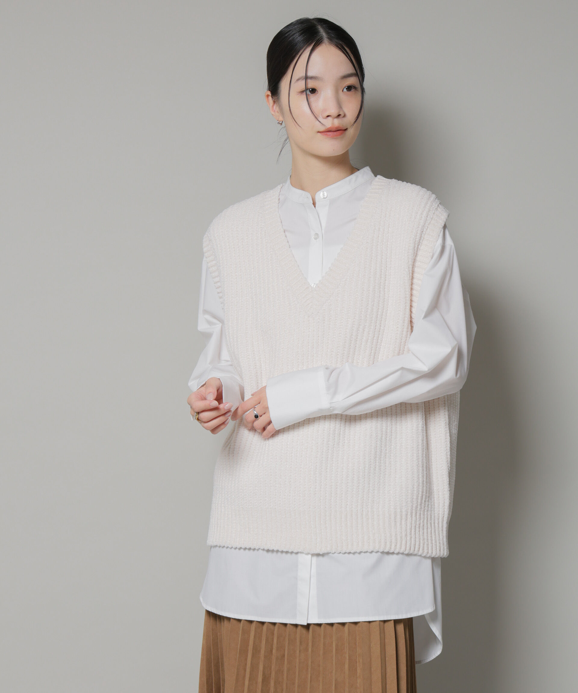 nano･universe「スタンドカラーシャツ」|シャツ・ブラウス|