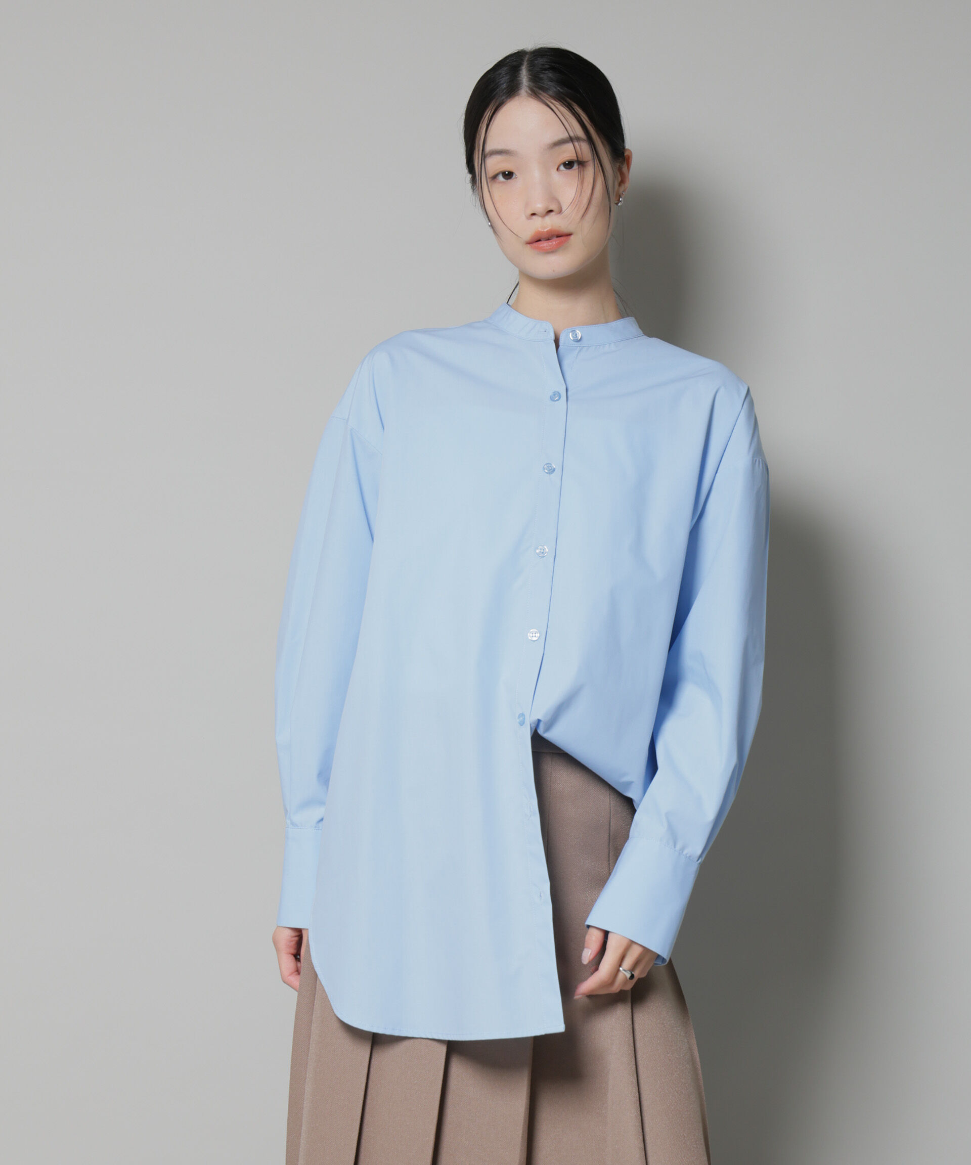 nano･universe「スタンドカラーシャツ」|シャツ・ブラウス|