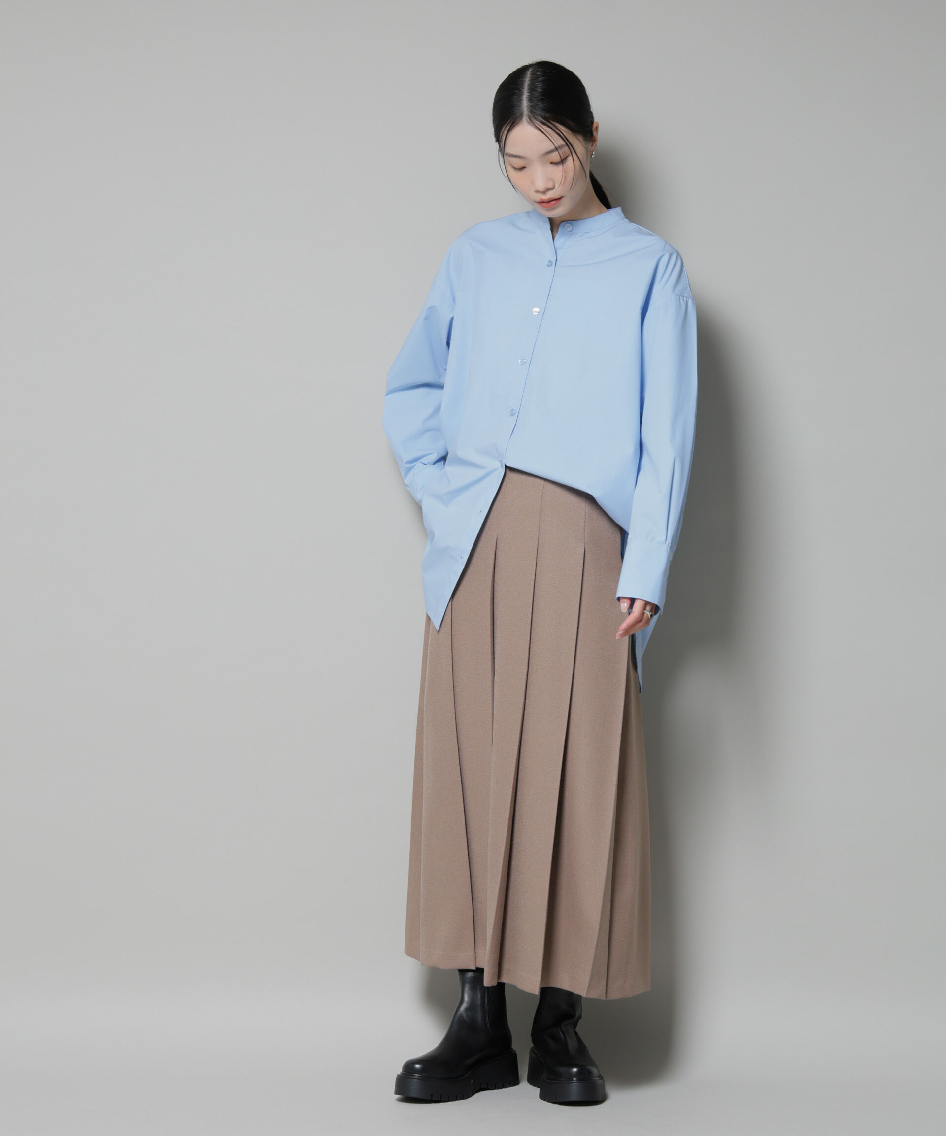 nano･universe「スタンドカラーシャツ」|シャツ・ブラウス|