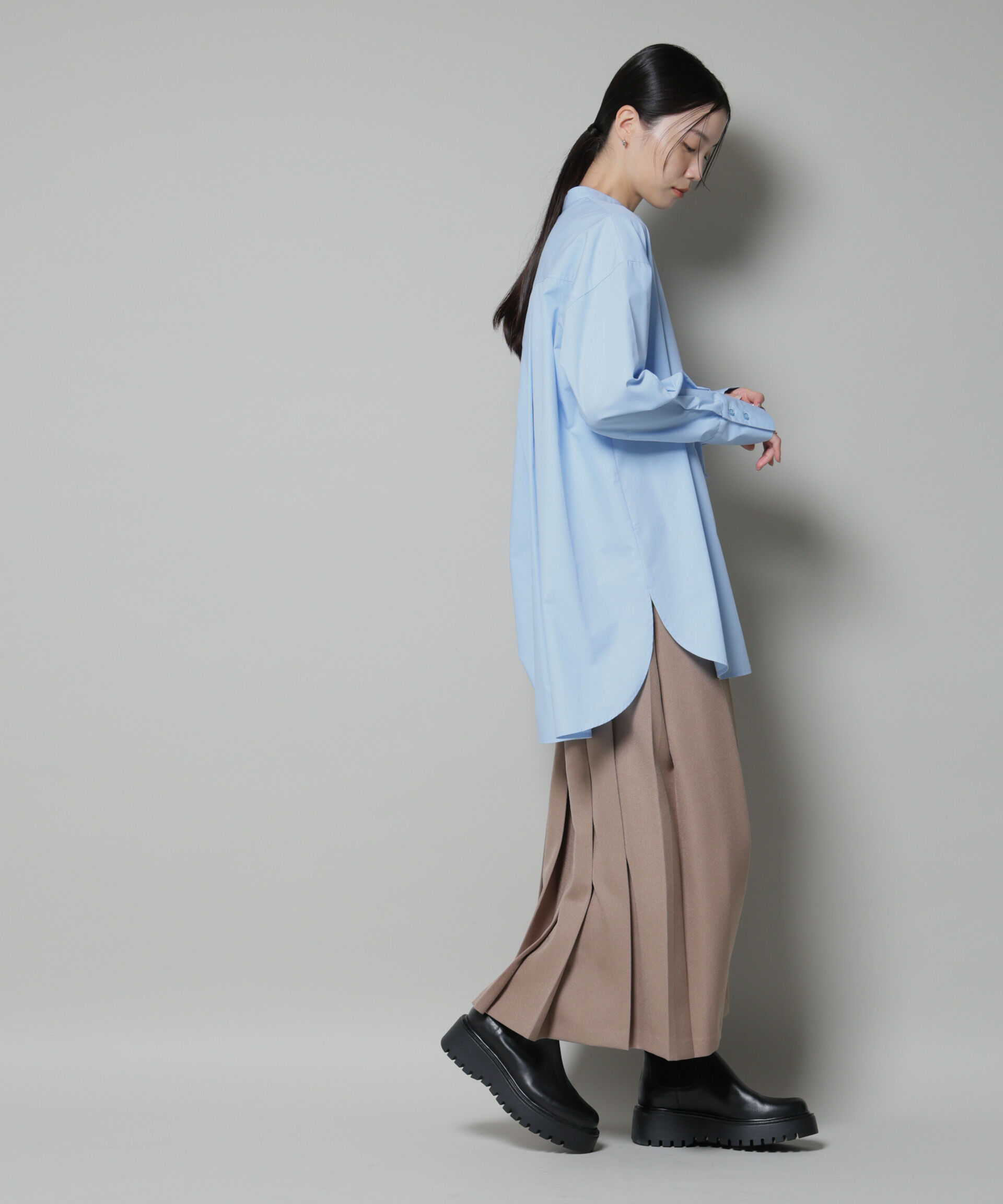 nano･universe「スタンドカラーシャツ」|シャツ・ブラウス|