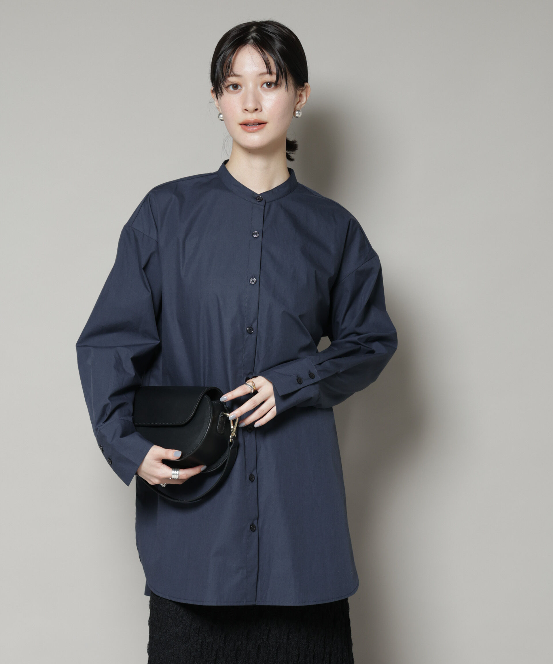 nano･universe「スタンドカラーシャツ」|シャツ・ブラウス|