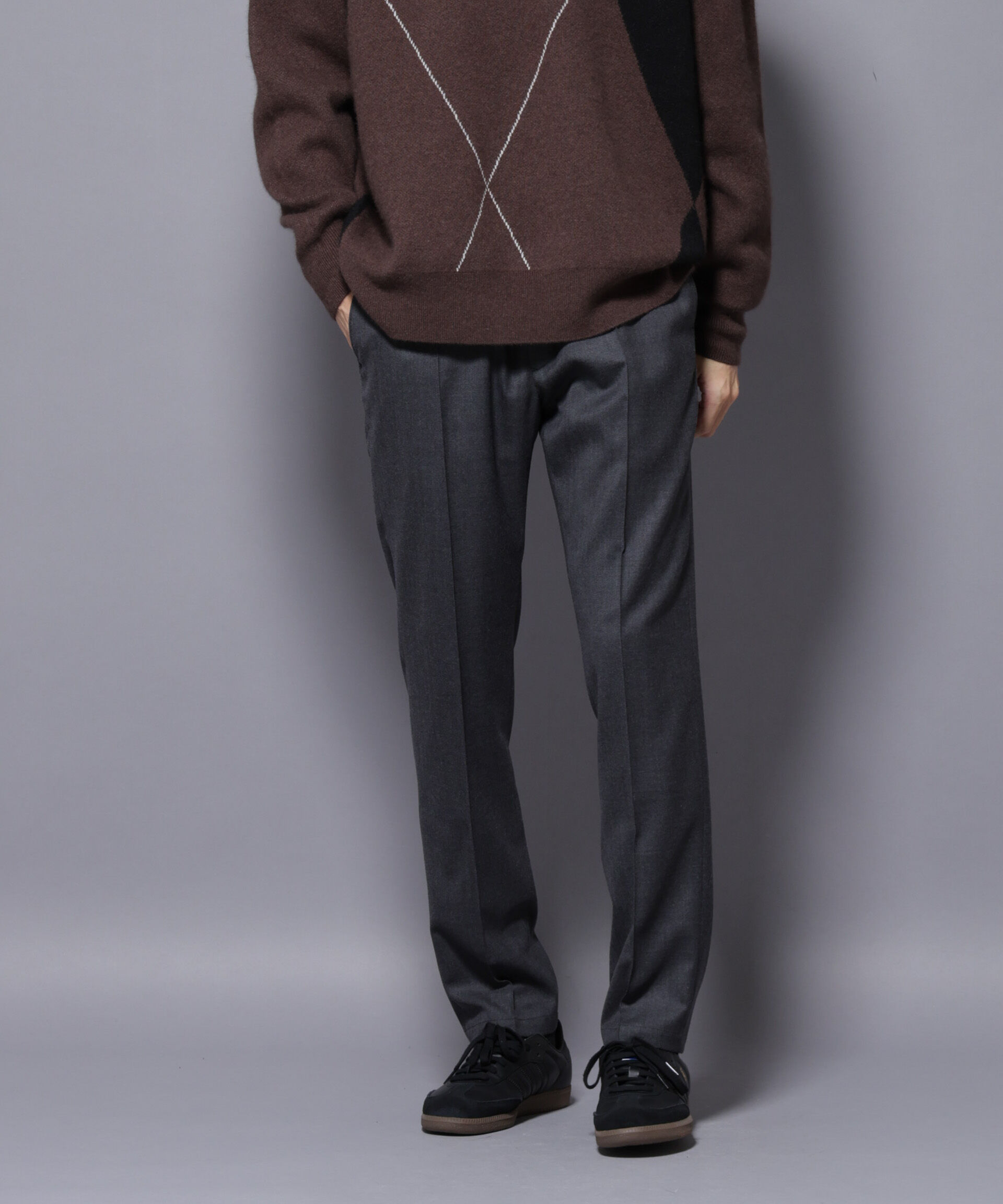 nano･universe「「N JACKET PREMIUM」RENU(R)ウール混洗えるサキソニーパンツ(セットアップ可)」|スーツ|D.グレー2
