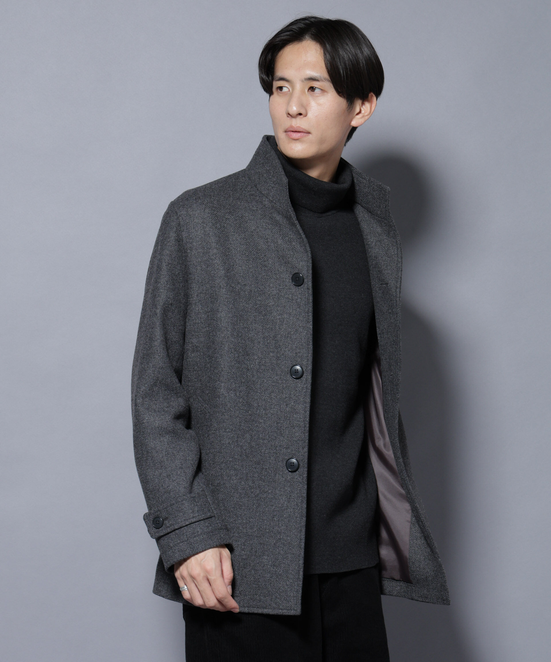 nano･universe「ウール/Nメルトンスタンドカラーコート」|その他|