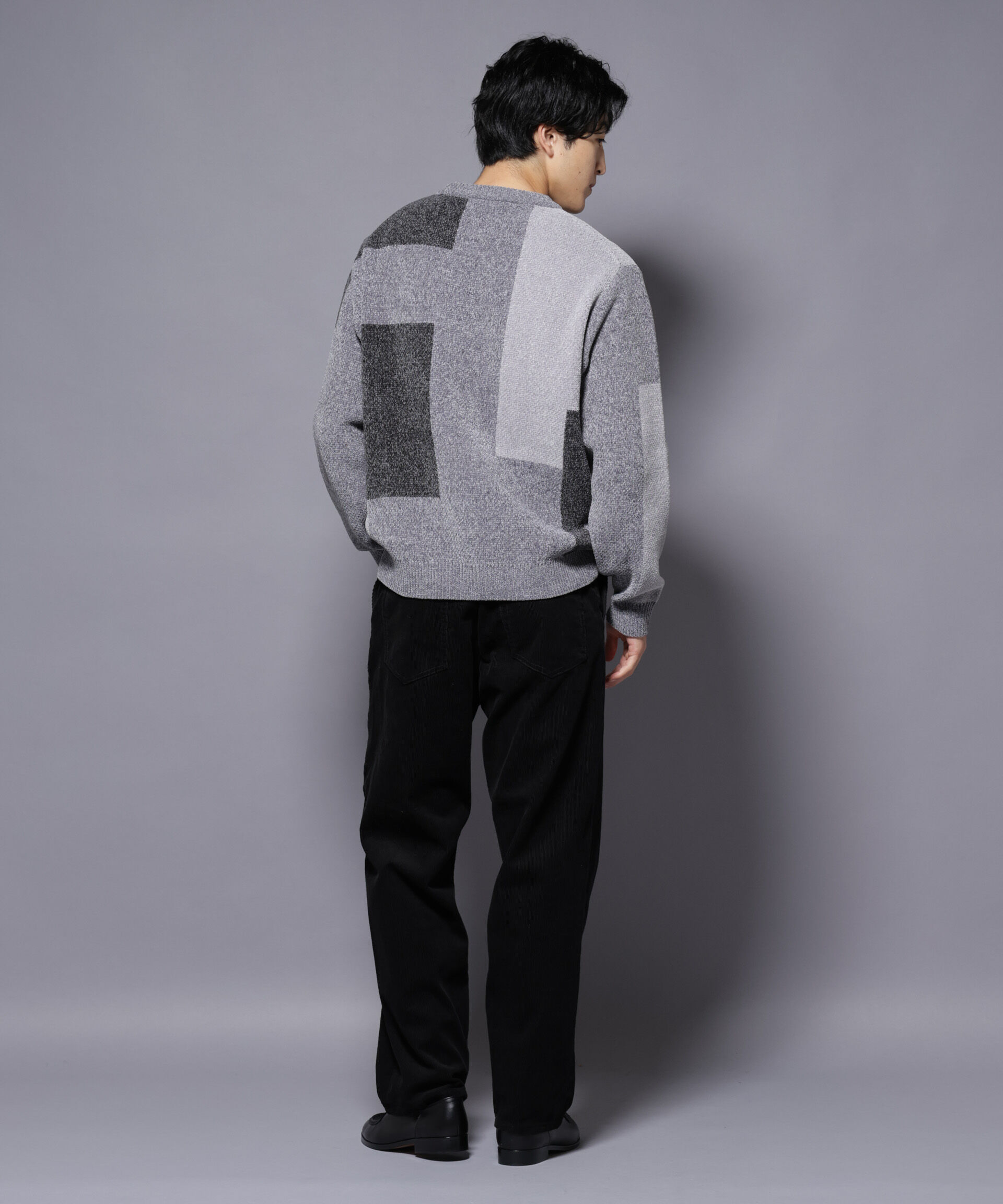 nano･universe「モールヤーンブロッキングニット」|ニット・セーター|