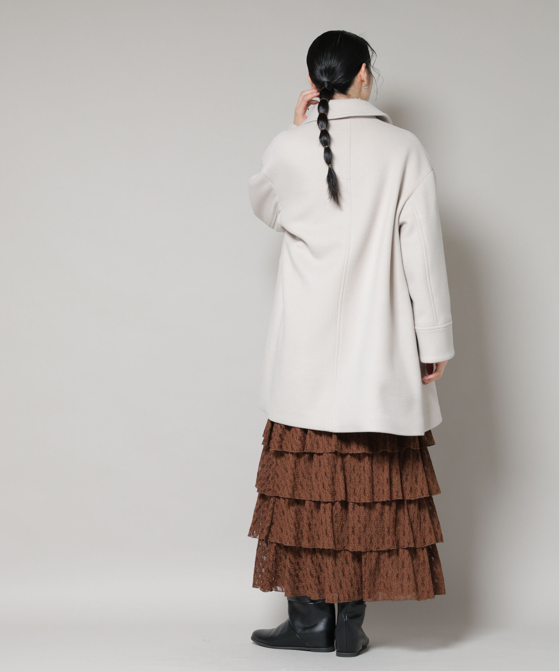 nano･universe「WooLoop Aラインステンカラーミドルコート」|その他|