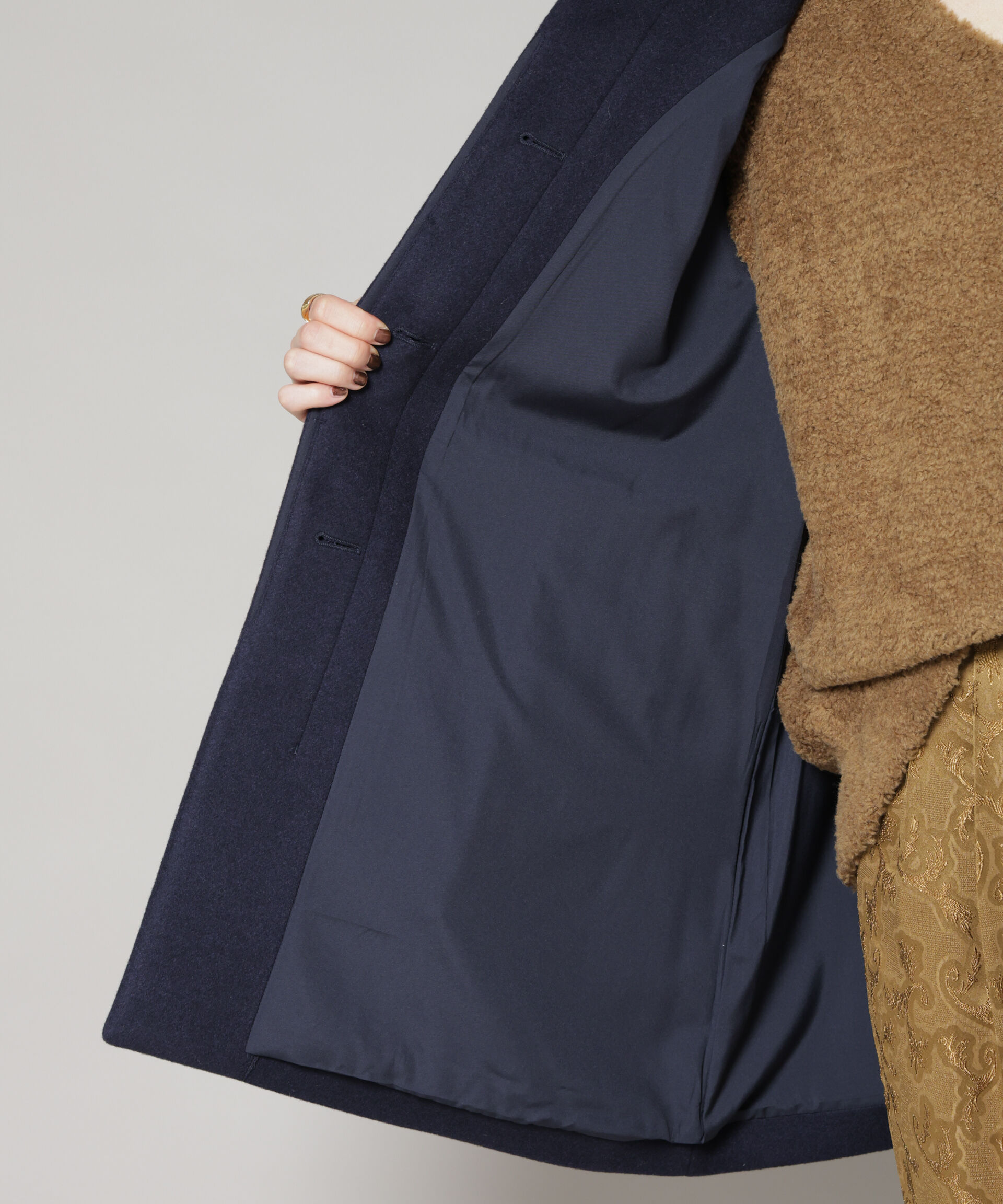 nano･universe「WooLoop Aラインステンカラーミドルコート」|その他|