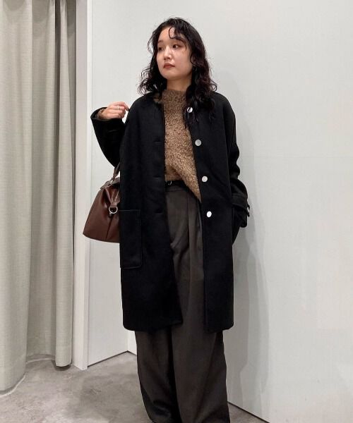 nano･universe「ノーカラーコクーンミドルコート」|その他|