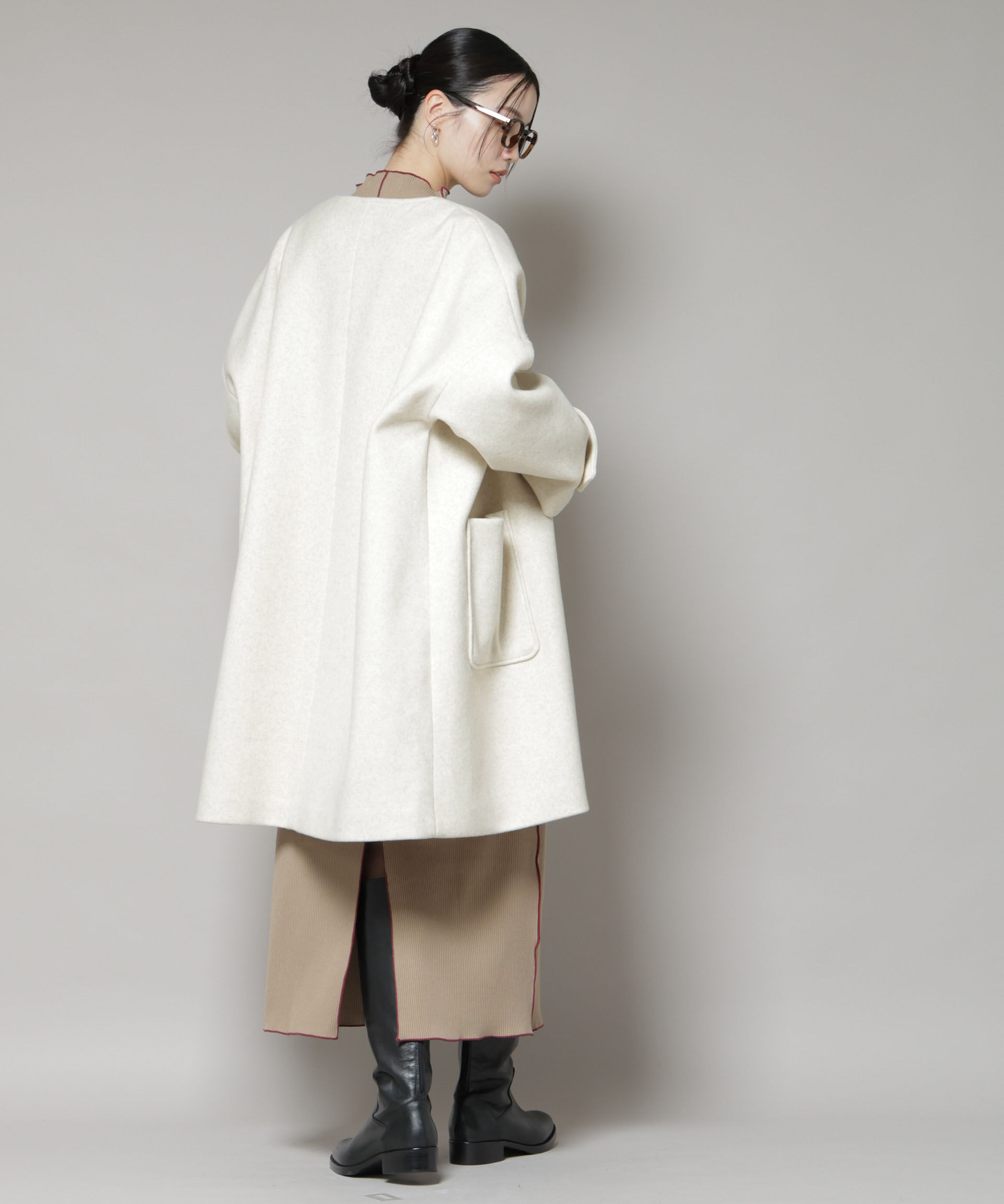 nano･universe「ノーカラーコクーンミドルコート」|その他|
