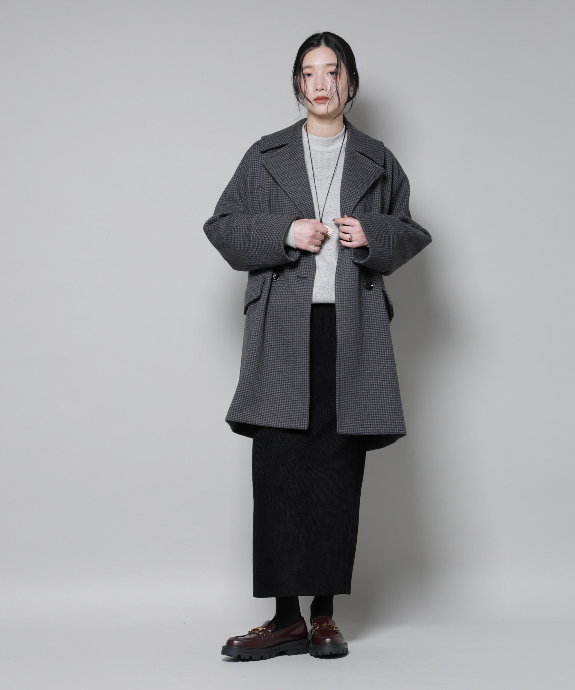 nano･universe「オーバーサイズポケットチェックコート」|その他|