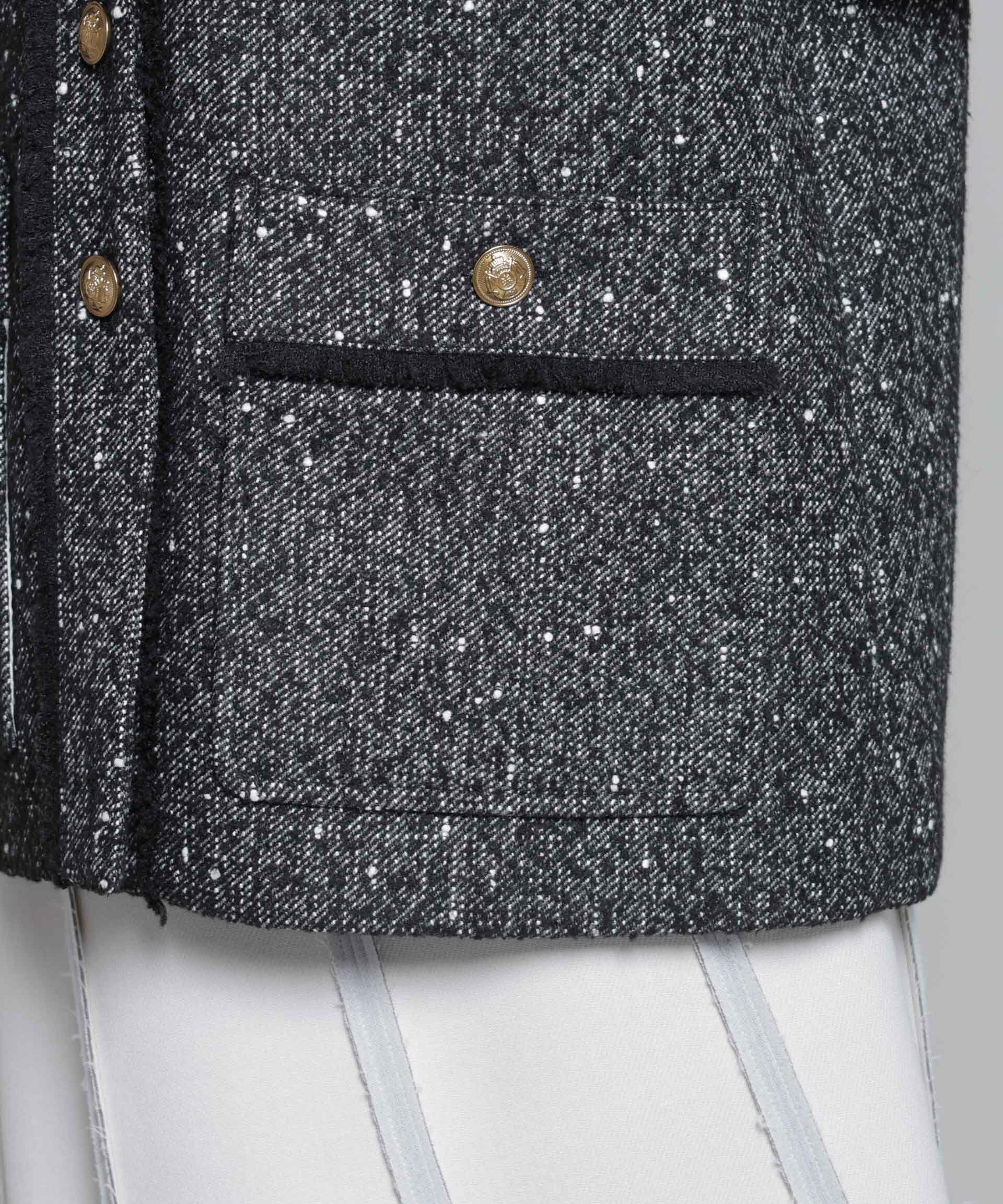 nano･universe「ネップツイードノーカラージャケット」|テーラードジャケット|