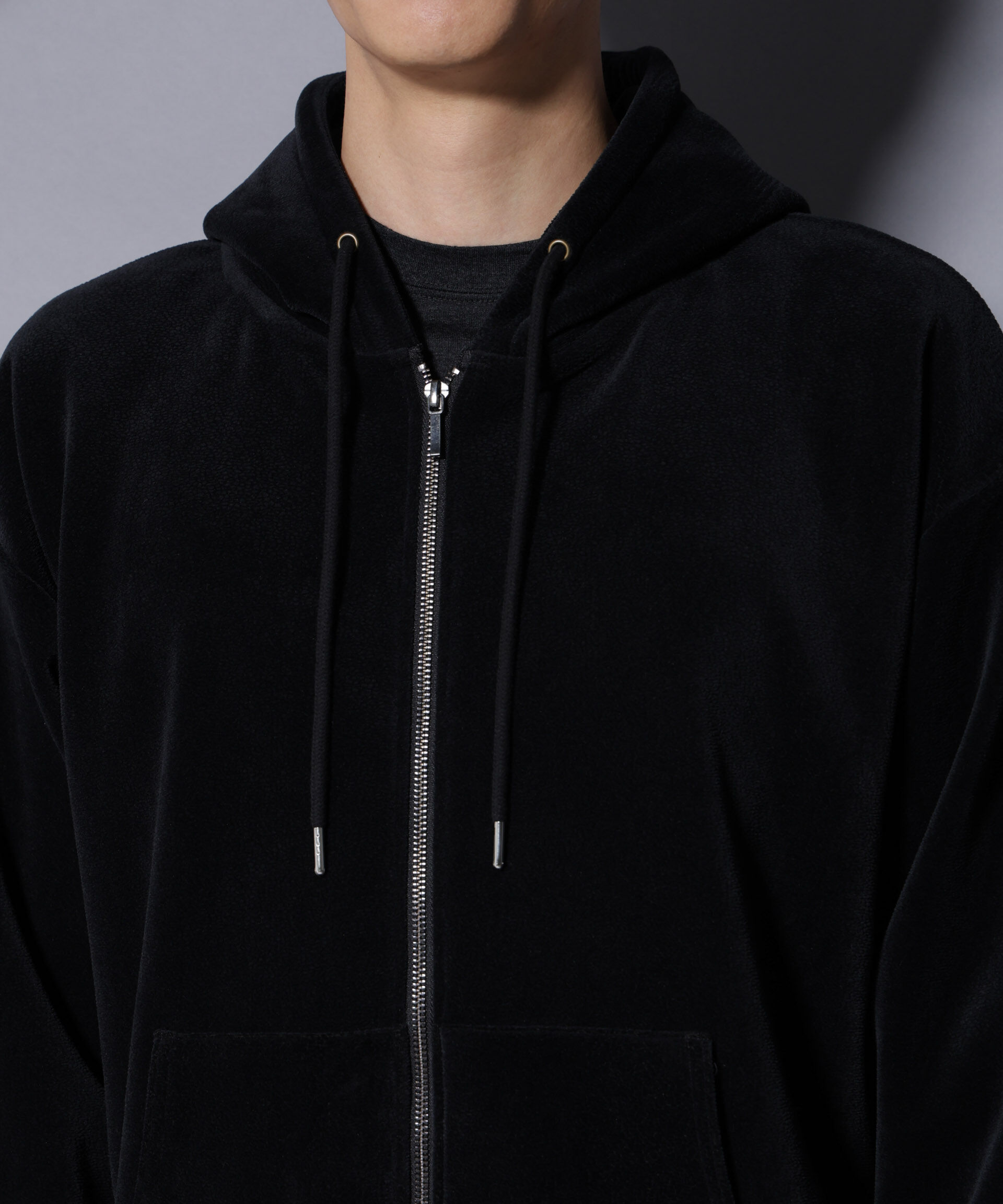 nano･universe「クロコ加工フリース ZIPパーカ」|Tシャツ・カットソー|