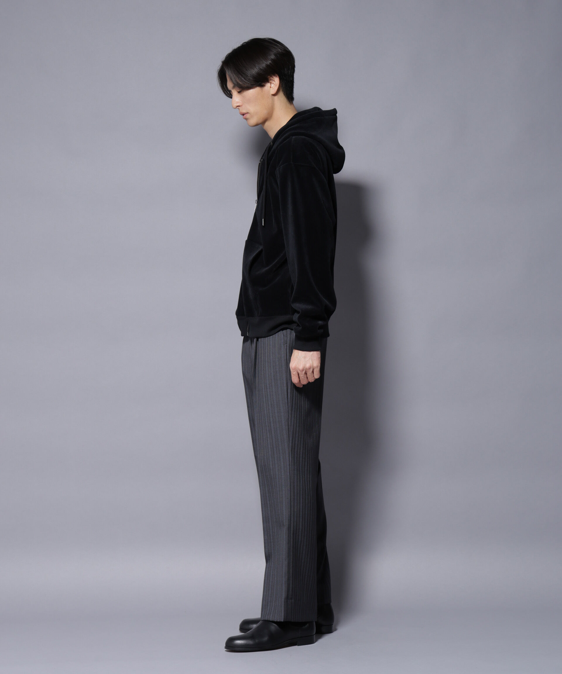 nano･universe「クロコ加工フリース ZIPパーカ」|Tシャツ・カットソー|