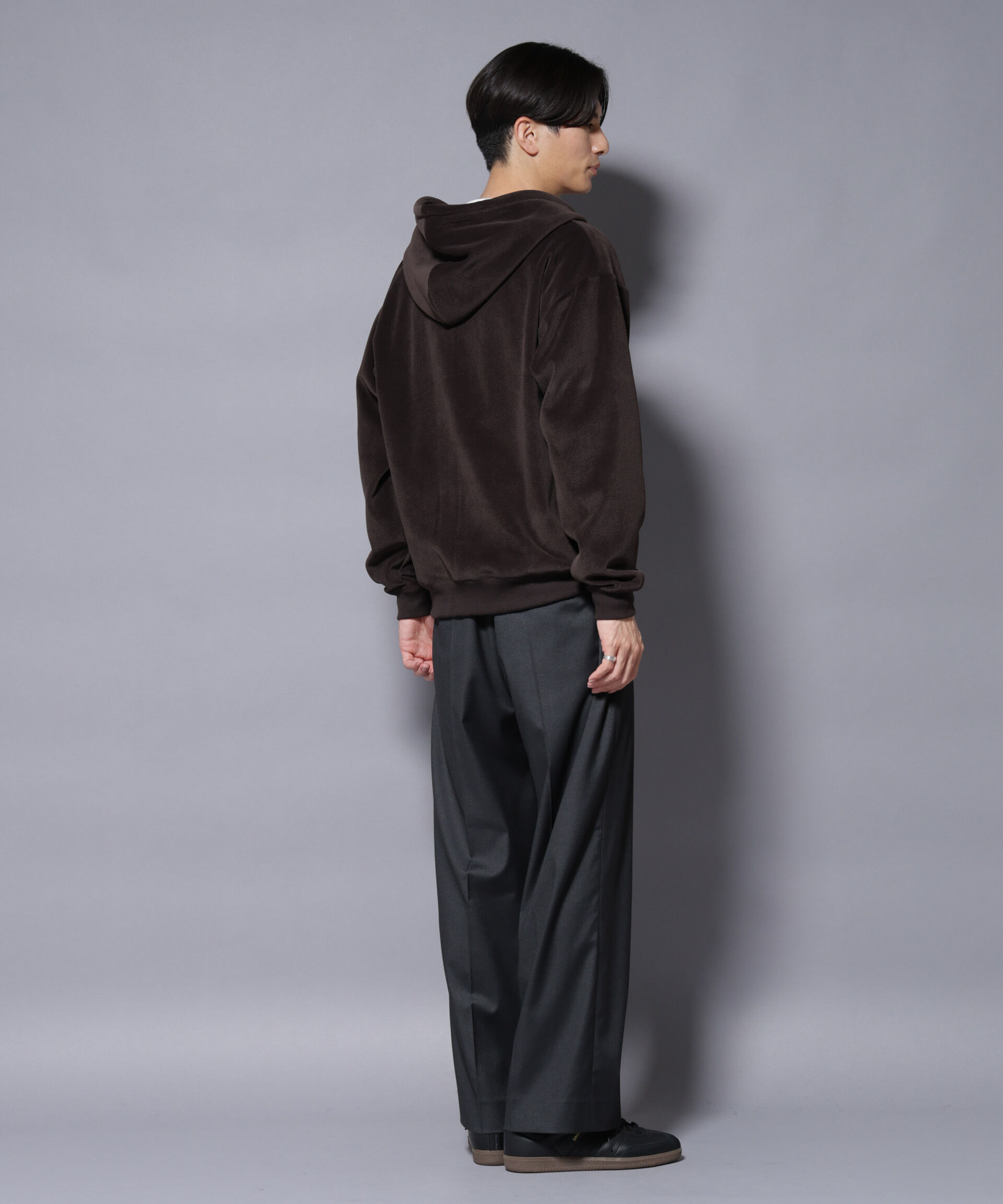 nano･universe「クロコ加工フリース ZIPパーカ」|Tシャツ・カットソー|