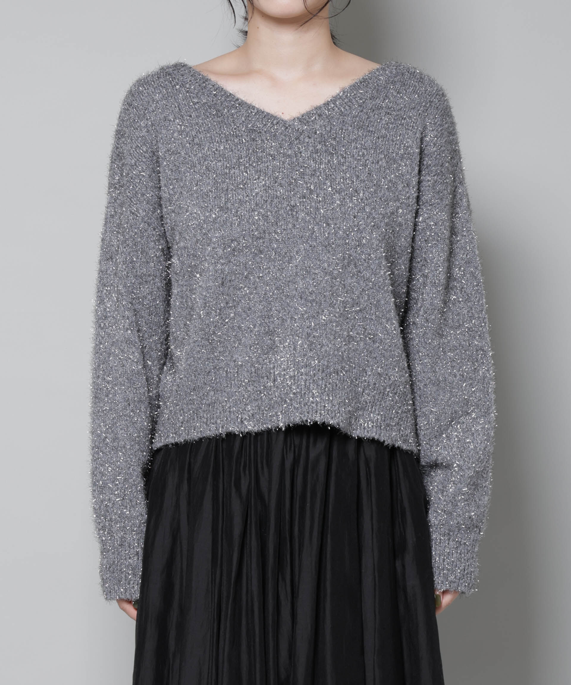 nano･universe「前後2wayラメミックスフェザーニット」|ニット・セーター|