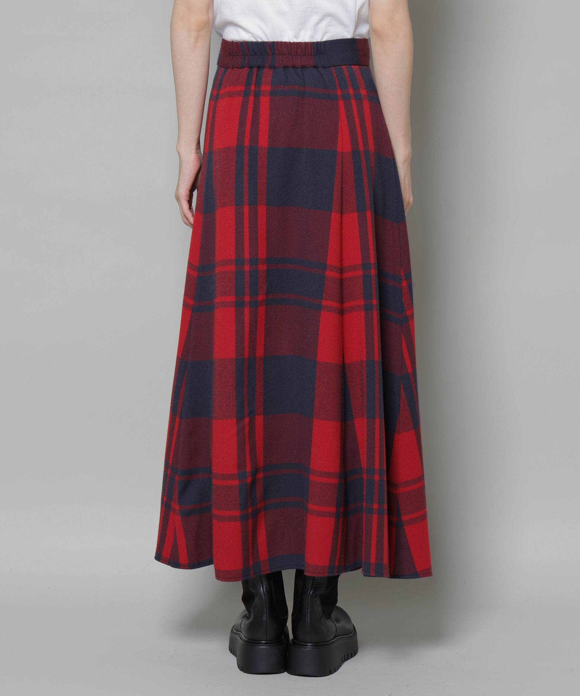 nano･universe「起毛チェックタックフレアスカート」|スカート|