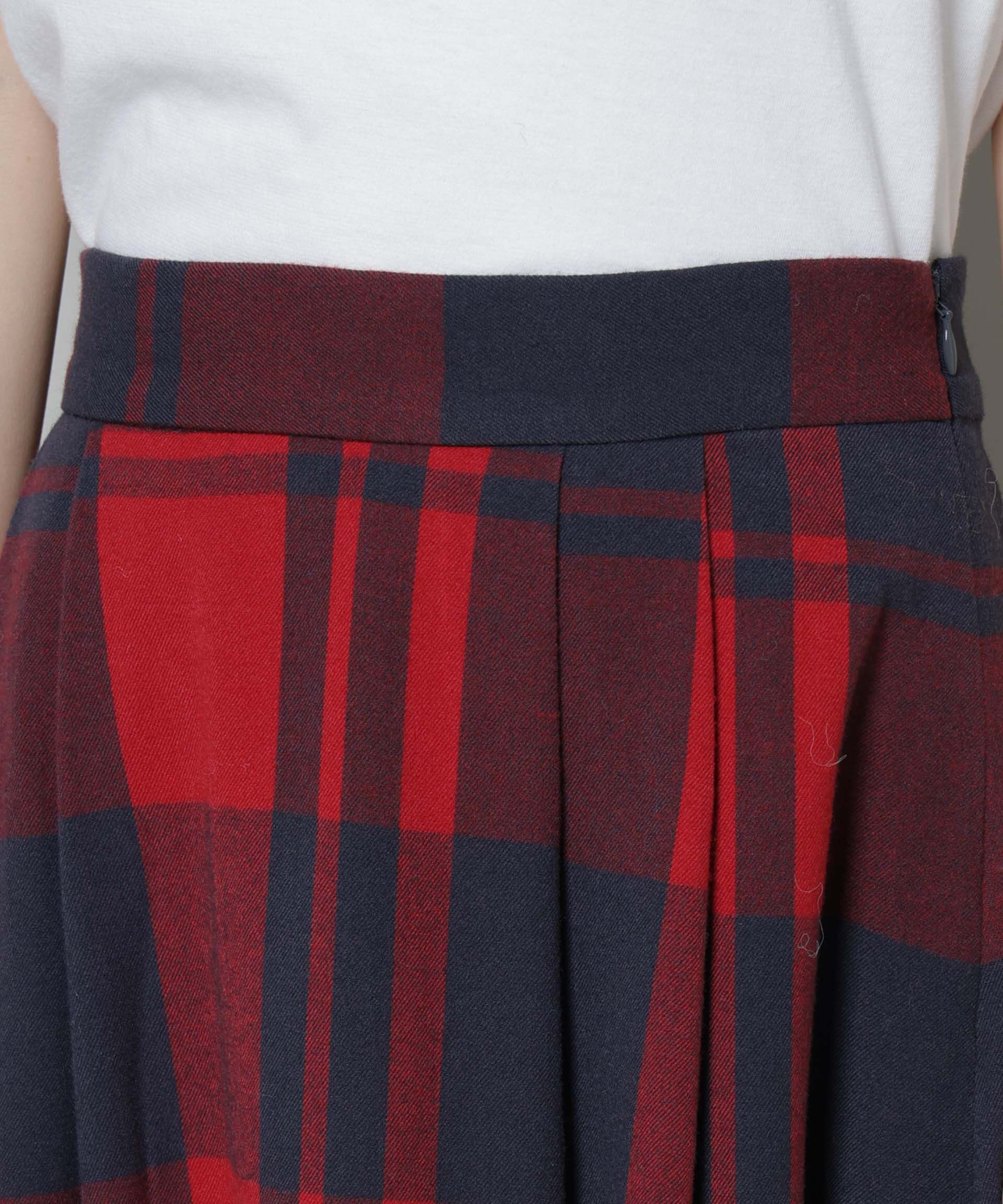 nano･universe「起毛チェックタックフレアスカート」|スカート|