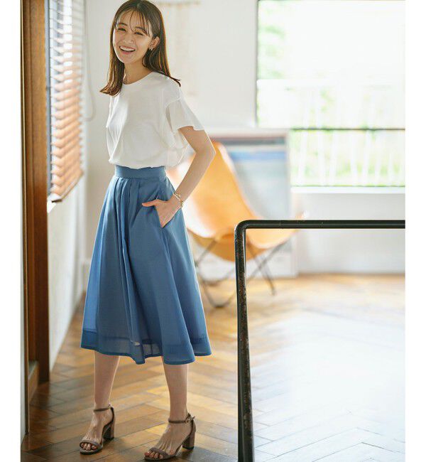 組曲「GIZAプレーティング天竺フリルスリーブ Tシャツ」|Tシャツ・カットソー|