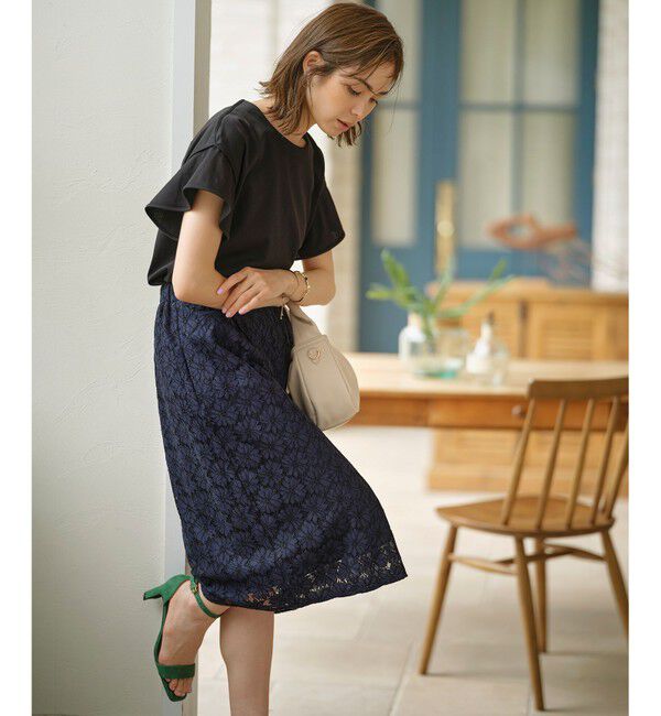 組曲「GIZAプレーティング天竺フリルスリーブ Tシャツ」|Tシャツ・カットソー|